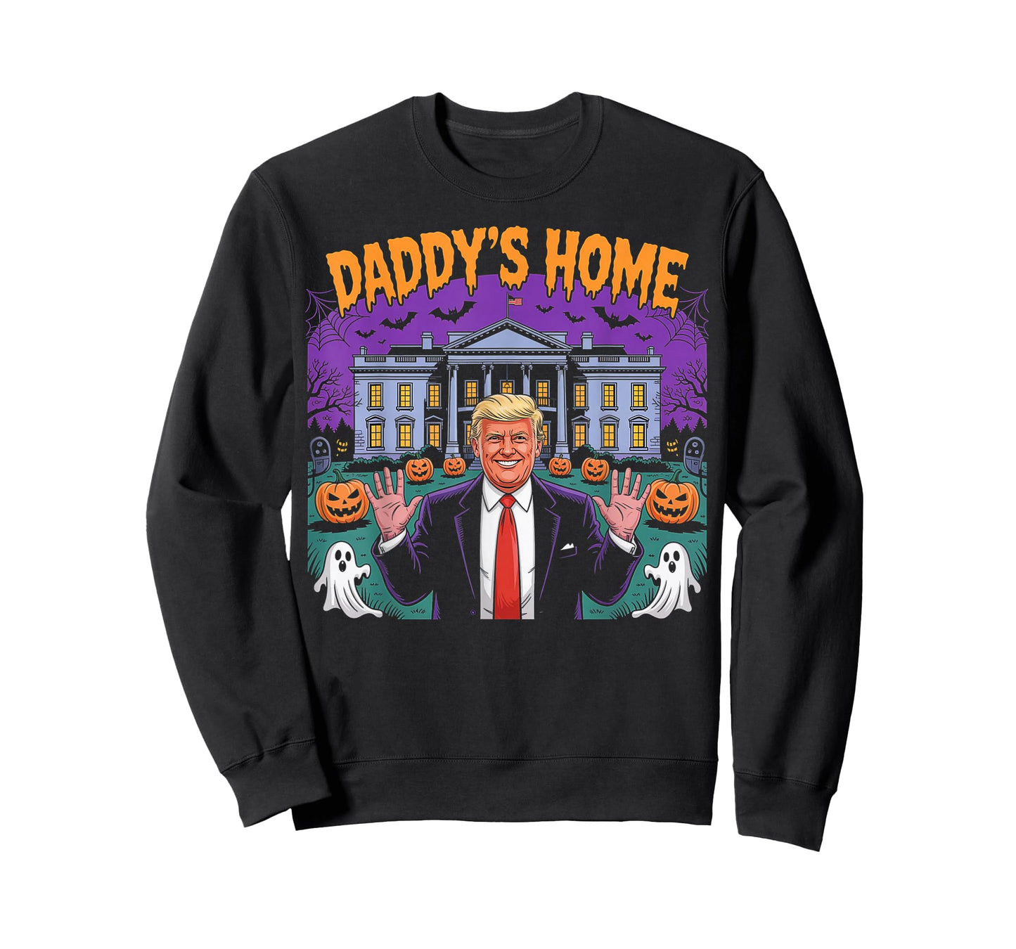 Funny Halloween 2025 Daddy's Home Patriotic White House USA T-Shirt