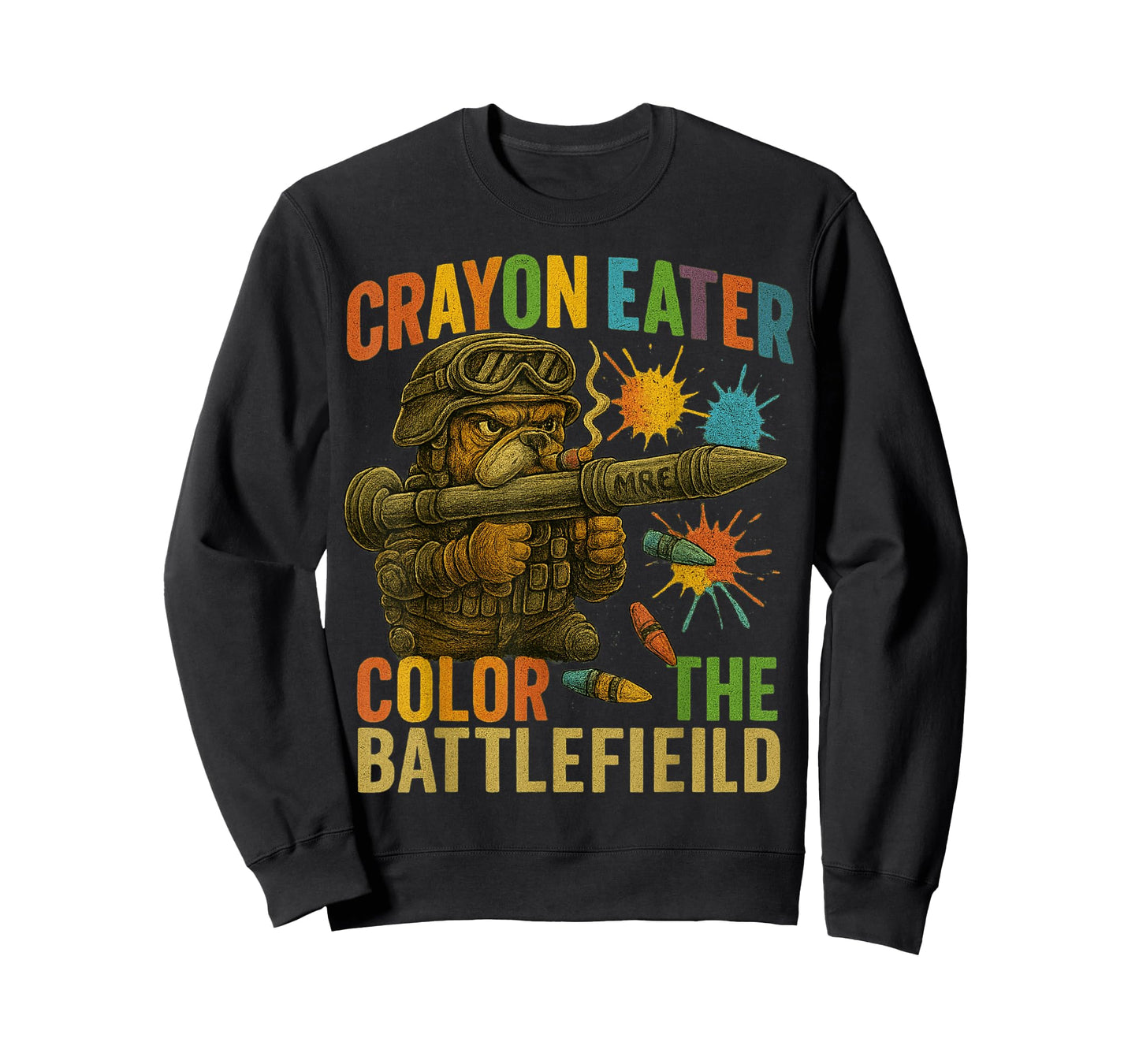 Crayon Eater Proud Military Corps Grunt Soldier Bulldog MRE T-Shirt