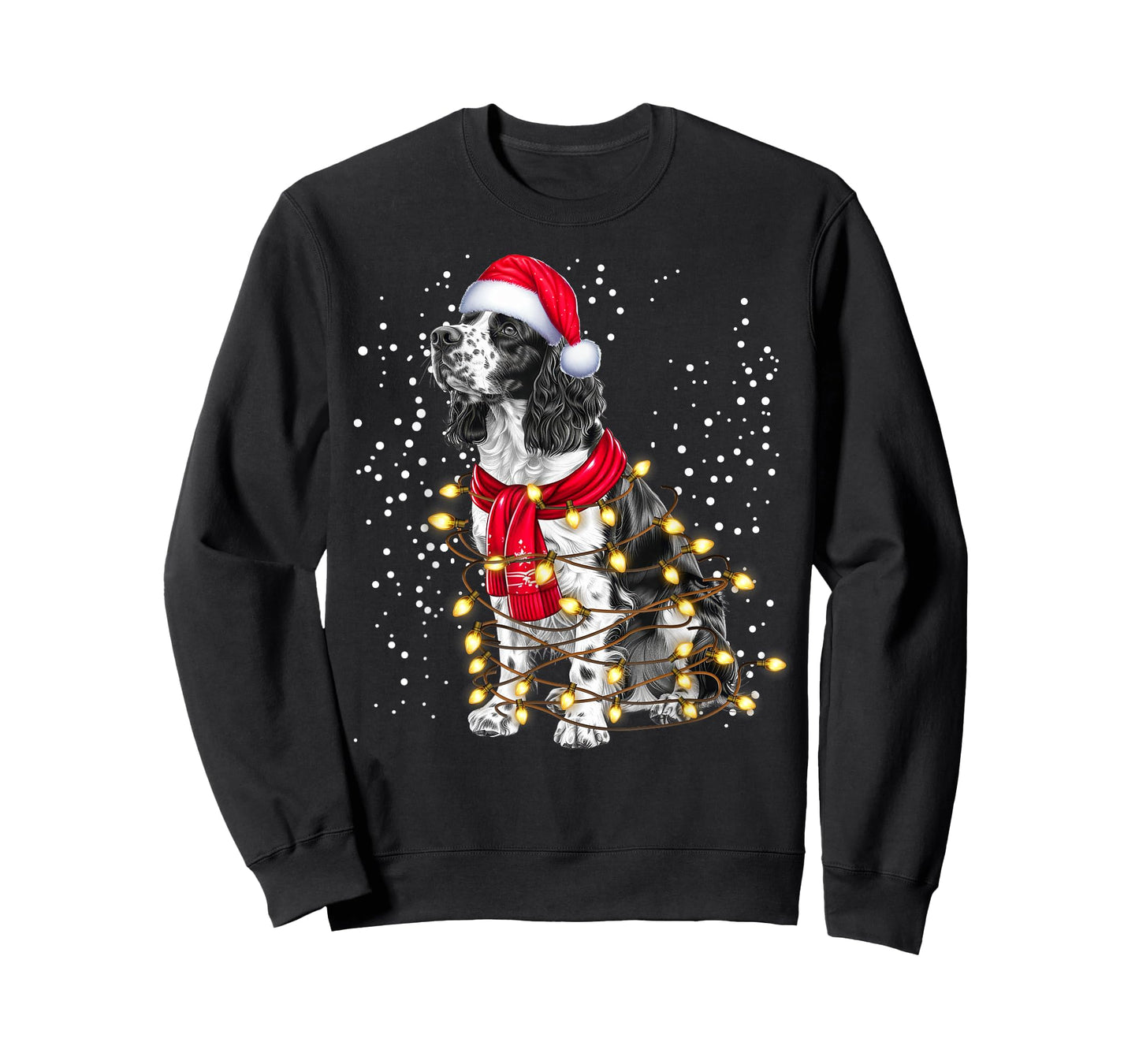 English Springer Spaniel dog Ugly Christmas Dog Xmas Men Women Kids T-Shirt