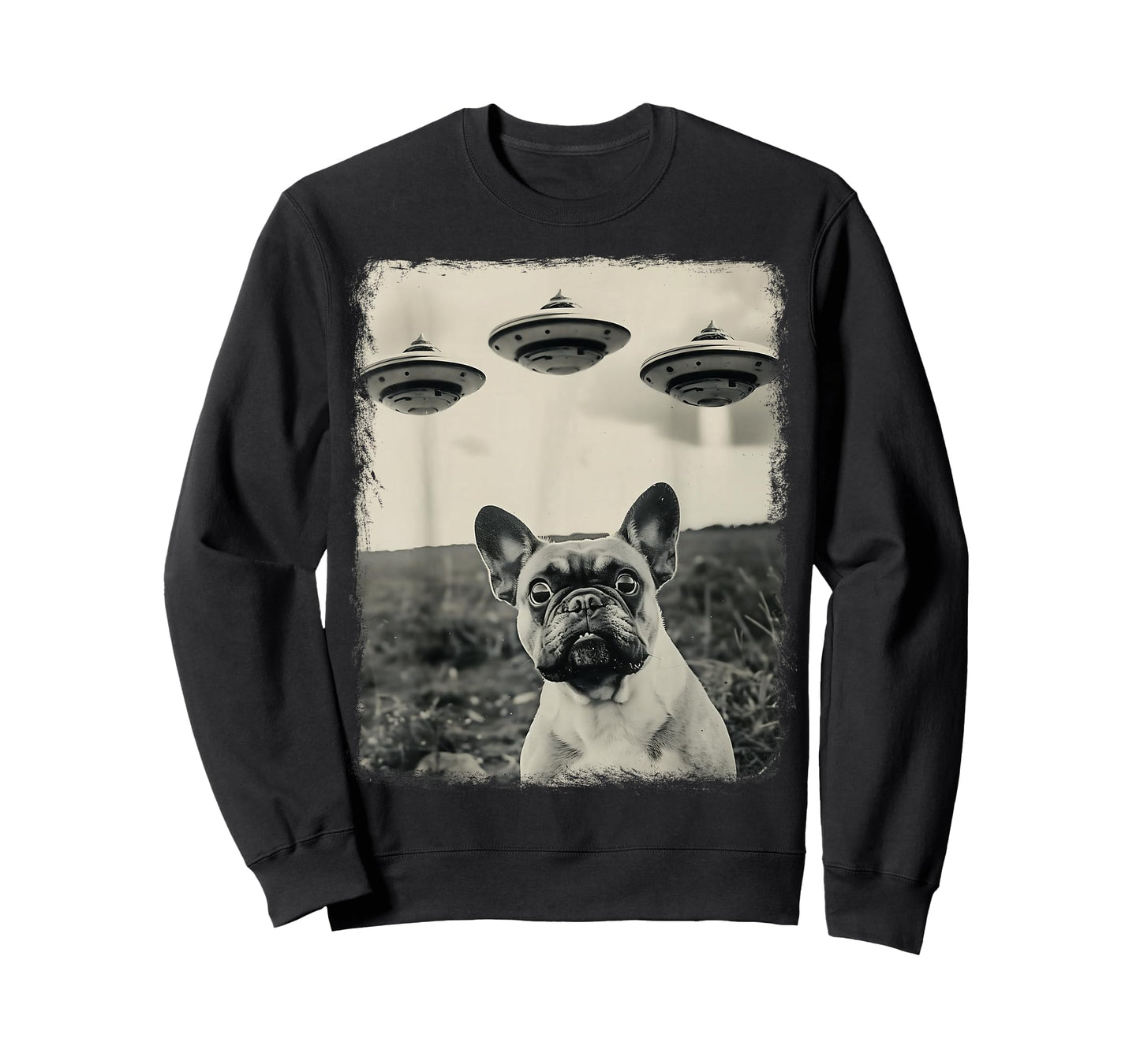 French Bulldog Dog UFO Alien Extraterrestrial Selfie T-Shirt