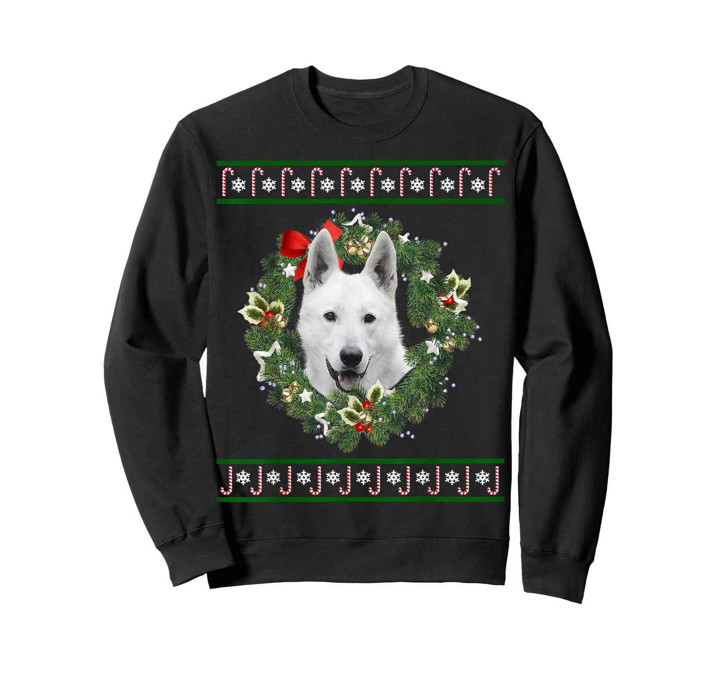 White German Shepherd Christmas Tree Santa Xmas Tee Pajamas T-Shirt
