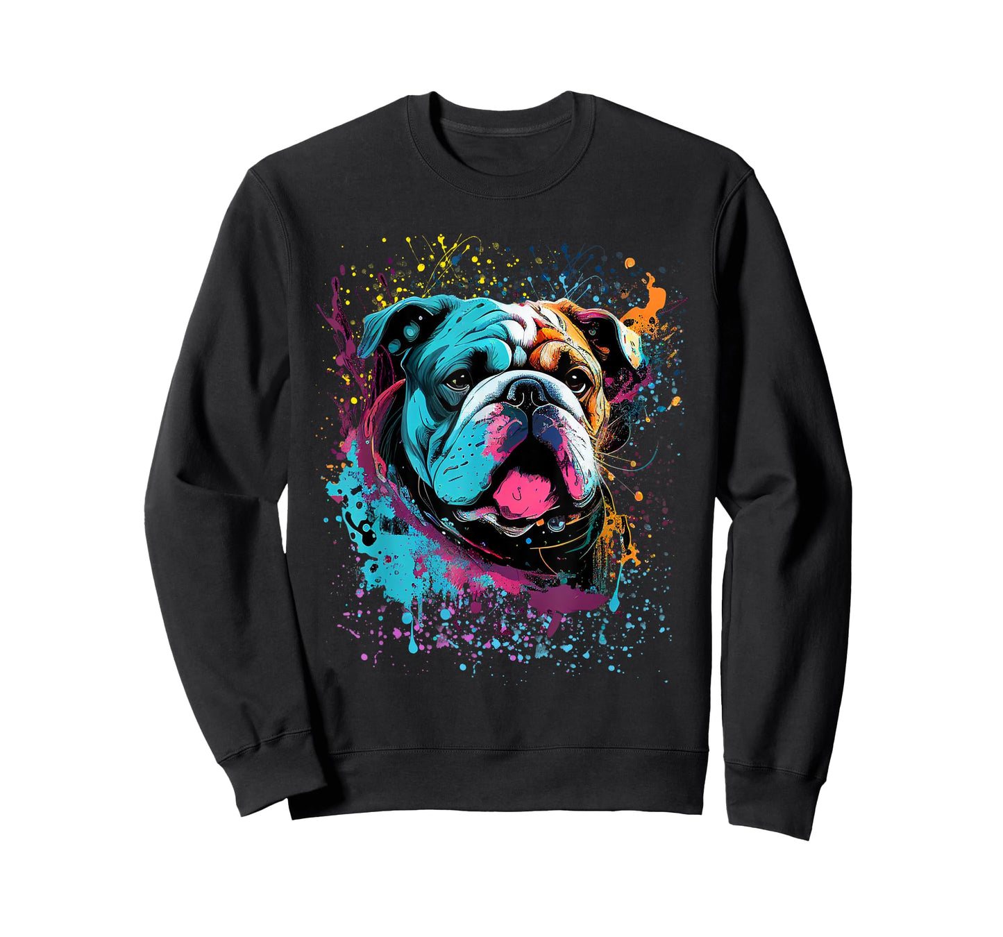 Colorful Splash Art English Bulldog Portrait Puppy Owner T-Shirt