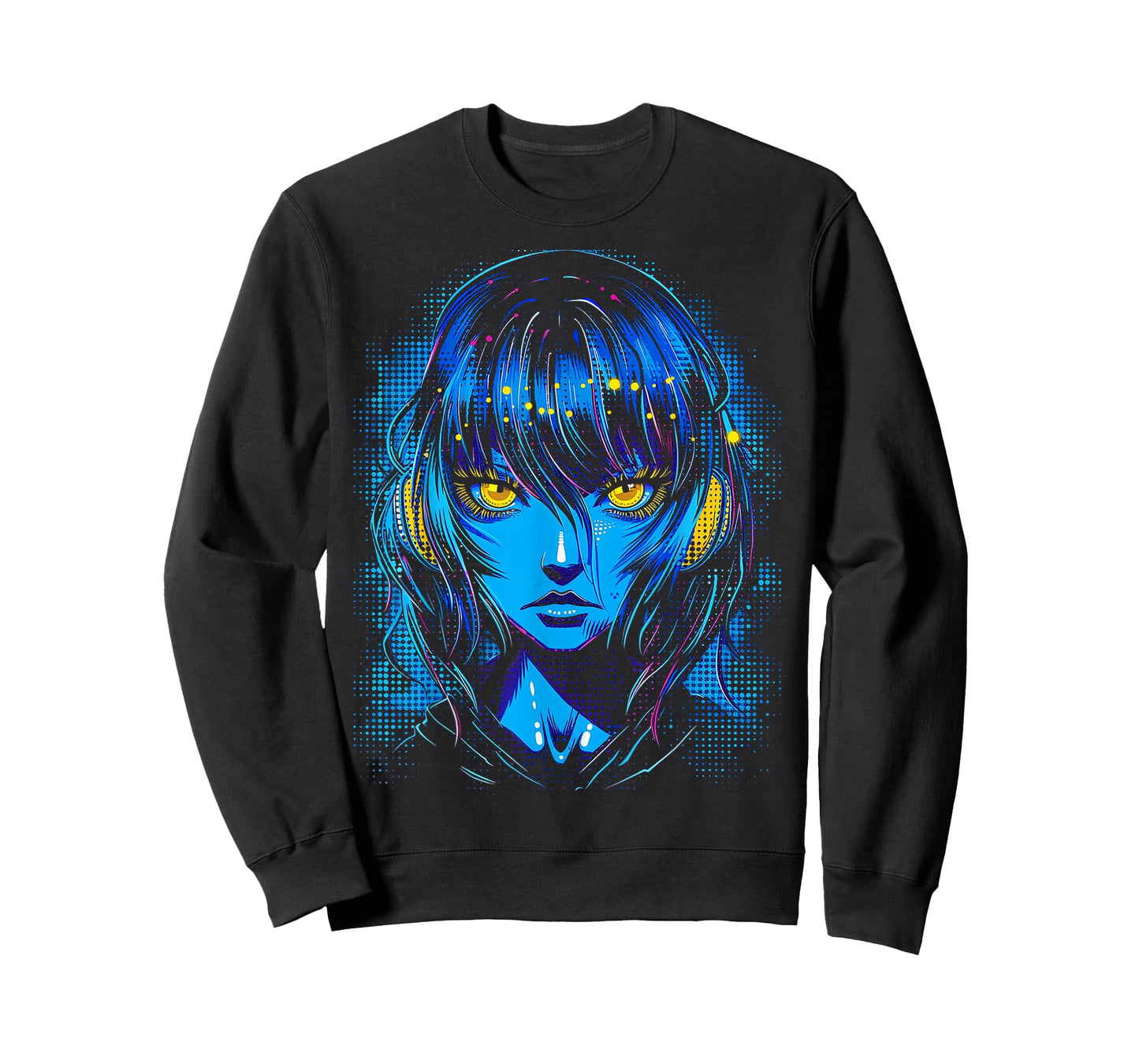 Anime Manga Motif Blue-Eyes Art Anime T-Shirt