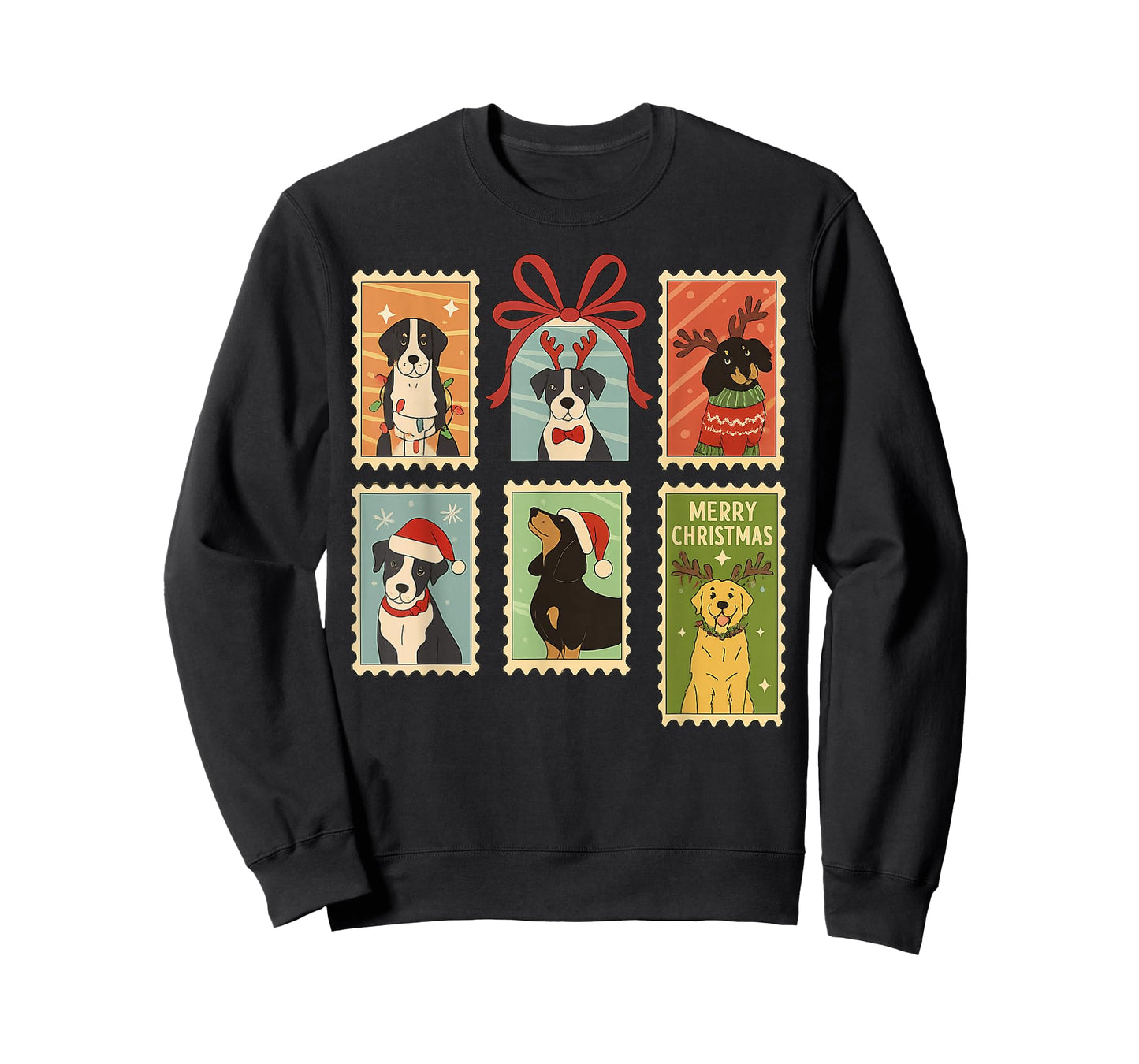 Vintage Christmas 2025 Snow Christmas Tree Funny Dogs Lover T-Shirt