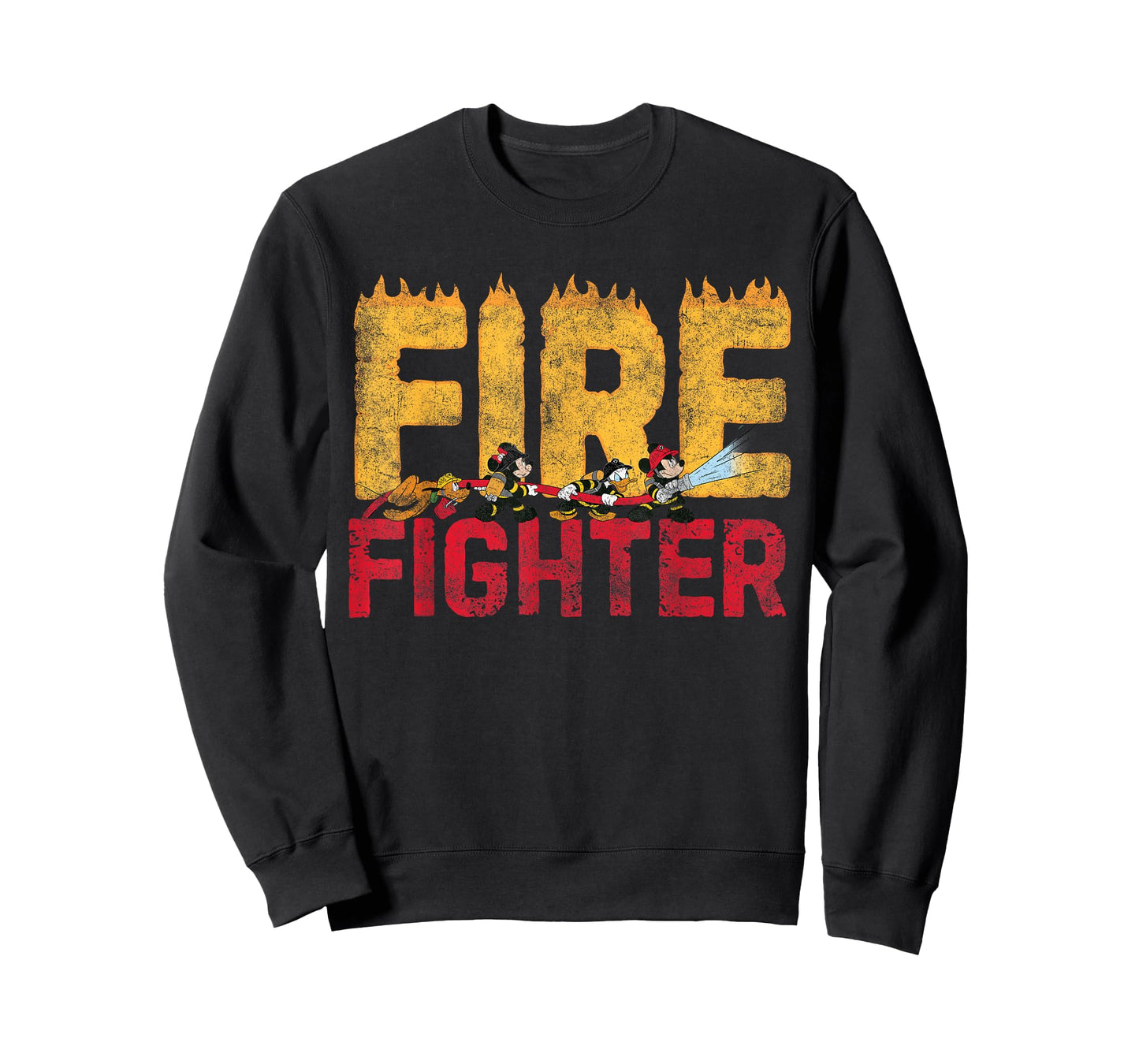 Disney Mickey and Friends Minnie Donald Pluto Fire Fighters T-Shirt Small