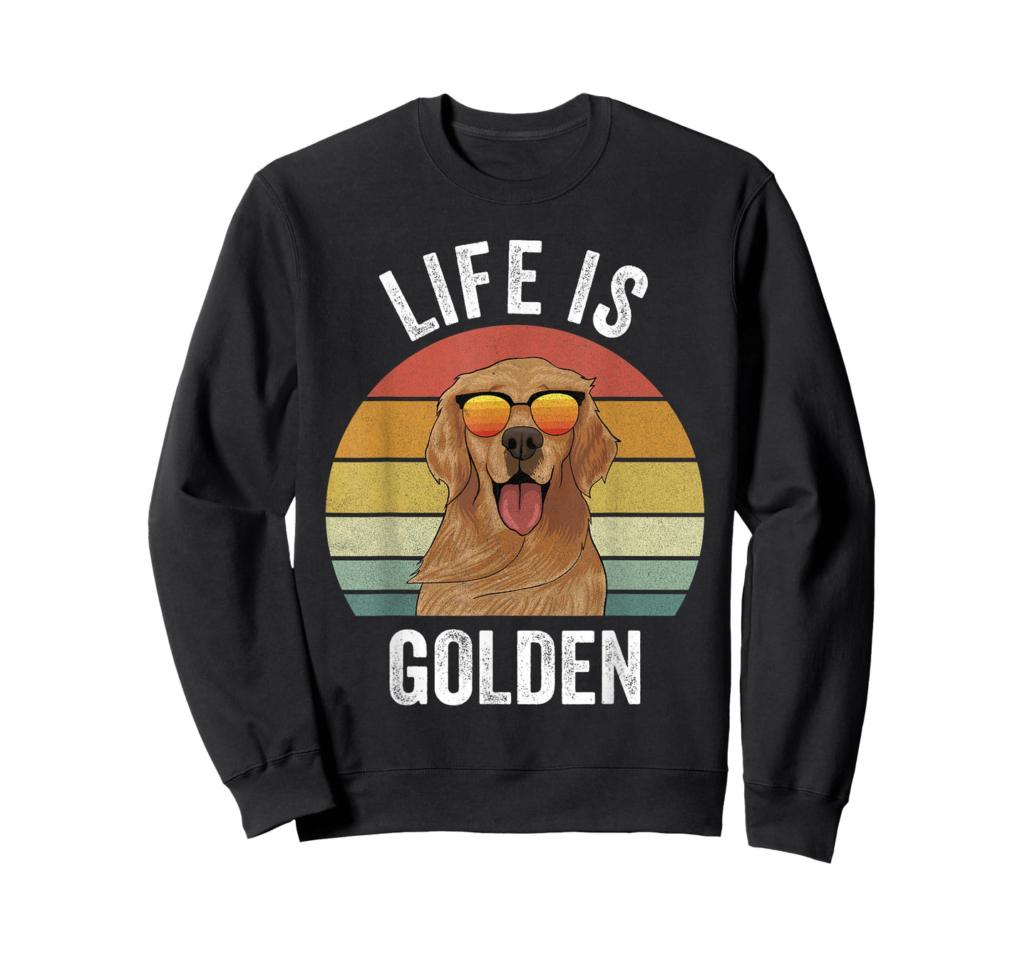 Retro Golden Retriever Funny Dog T-Shirt Small
