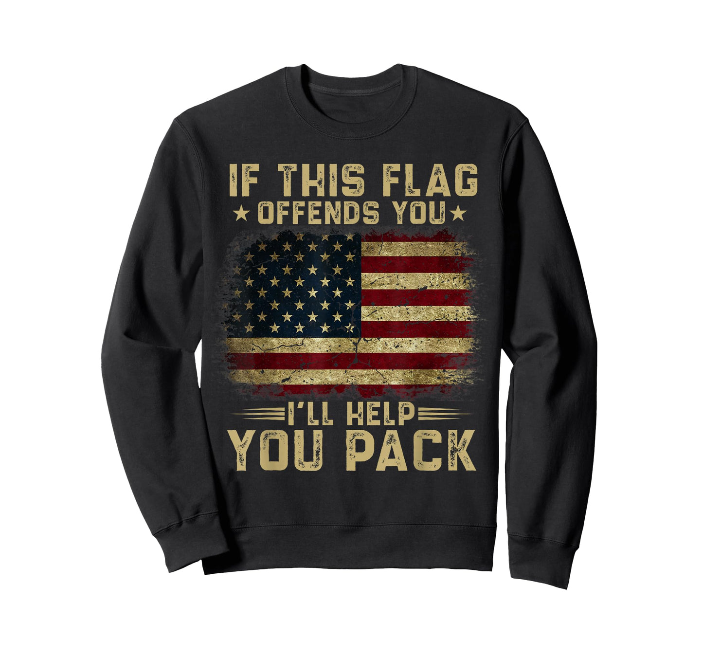 If This Flag Offends You I'll Help You Pack American Flag T-Shirt