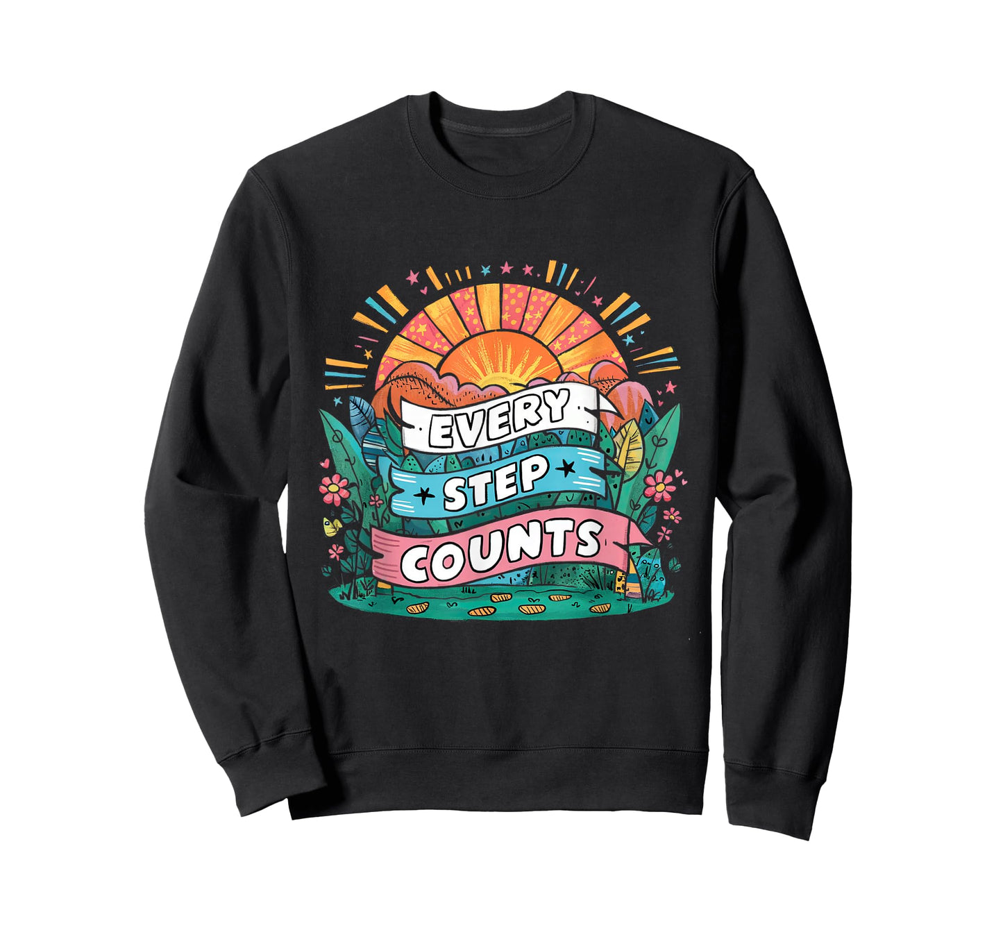 Walking Motivation Every Step Counts Quote T-Shirt