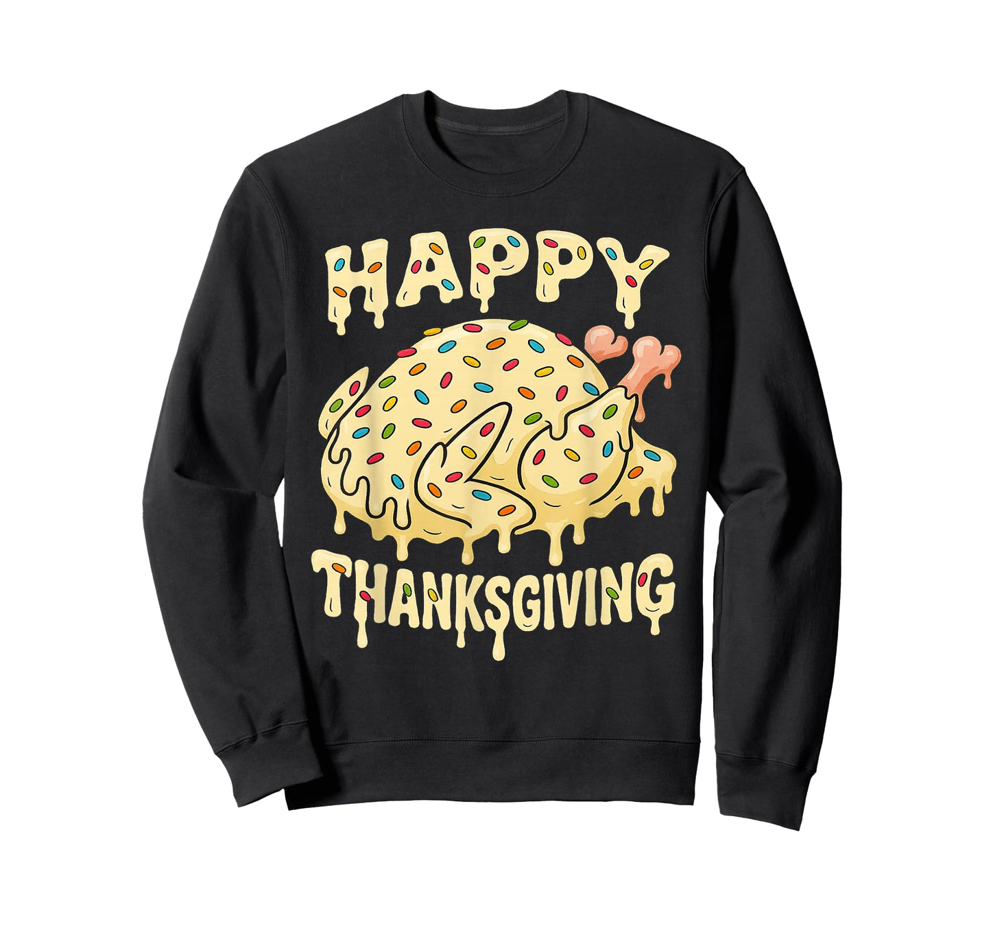 Happy Thanksgiving Drip Ice Cream Look Cool T-Shirt