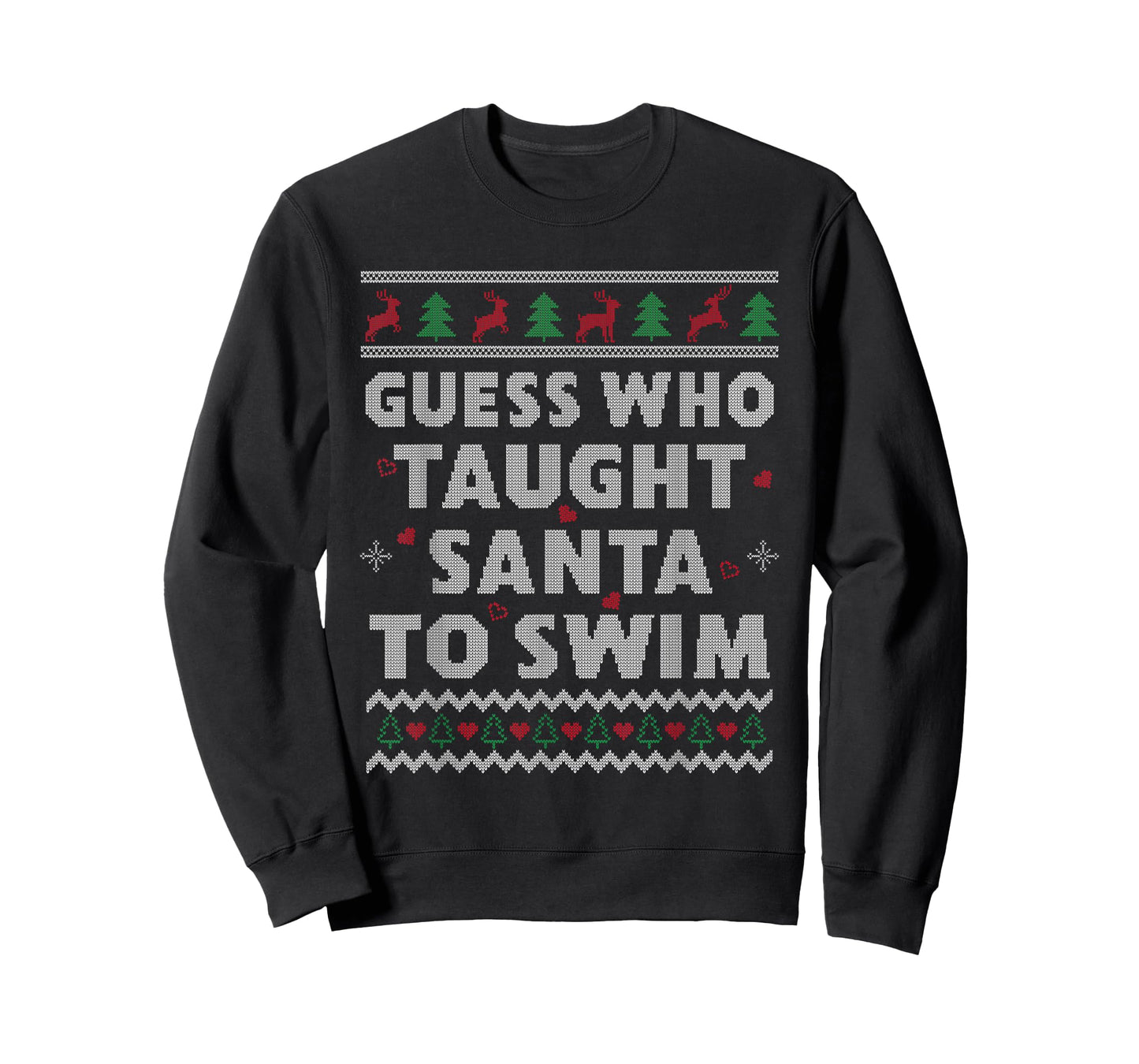 Swim Teacher Ugly Christmas Swim Coach Swim Teacher Christmas T-Shirt