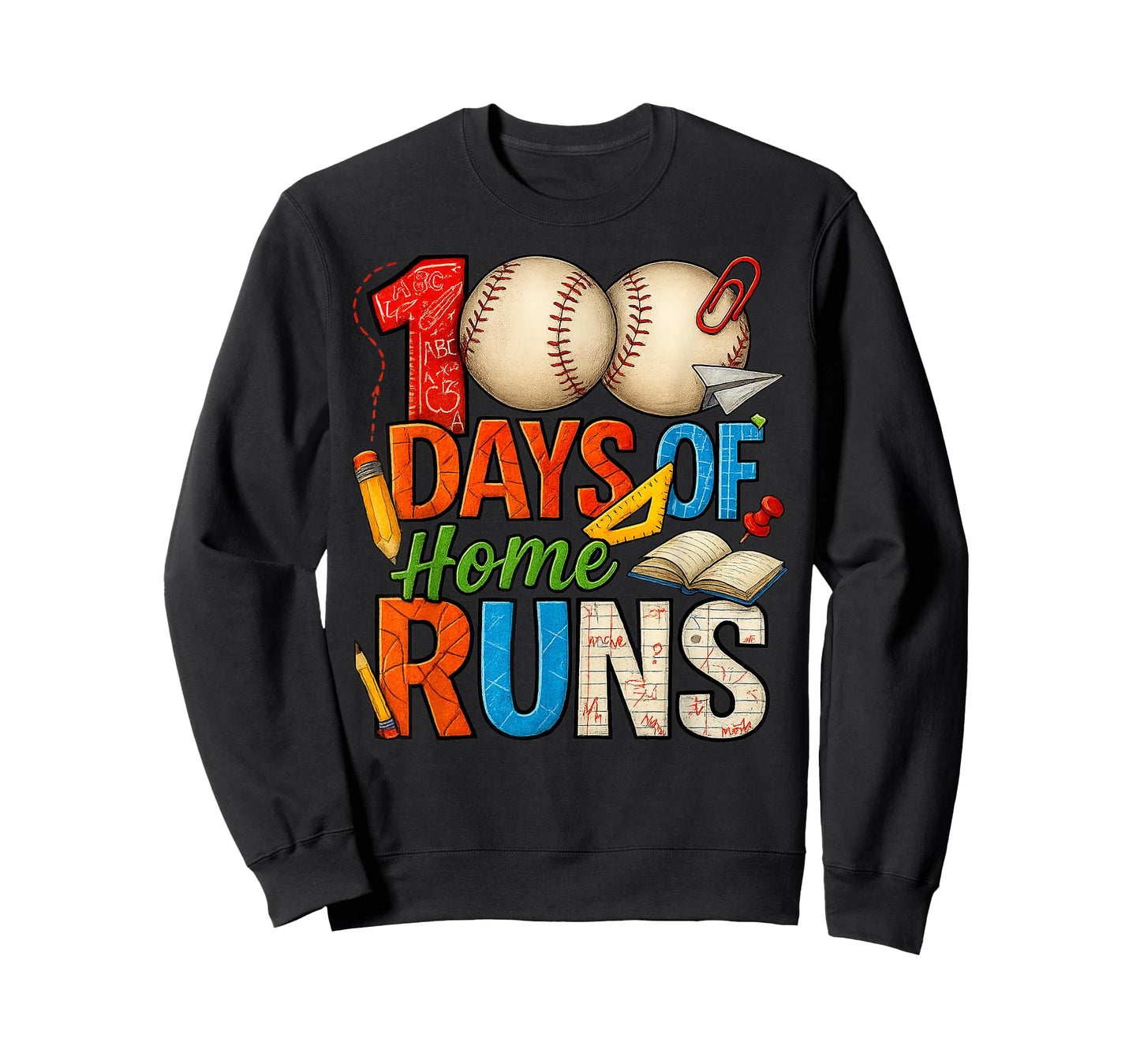 100 Days of Home Runs Baseball Shirt School Celebration T-Shirt