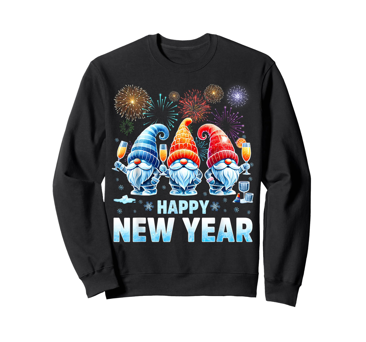 Happy New Year Gnome Drink Firework New Year Eve Women T-Shirt