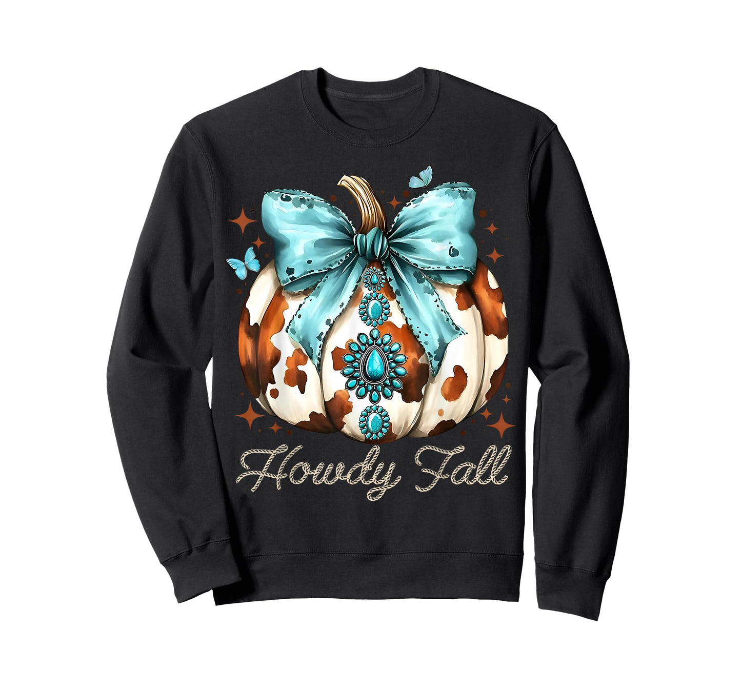 Howdy Fall Western Pumpkin Season Autumn Leaves Thanksgiving T-Shirt