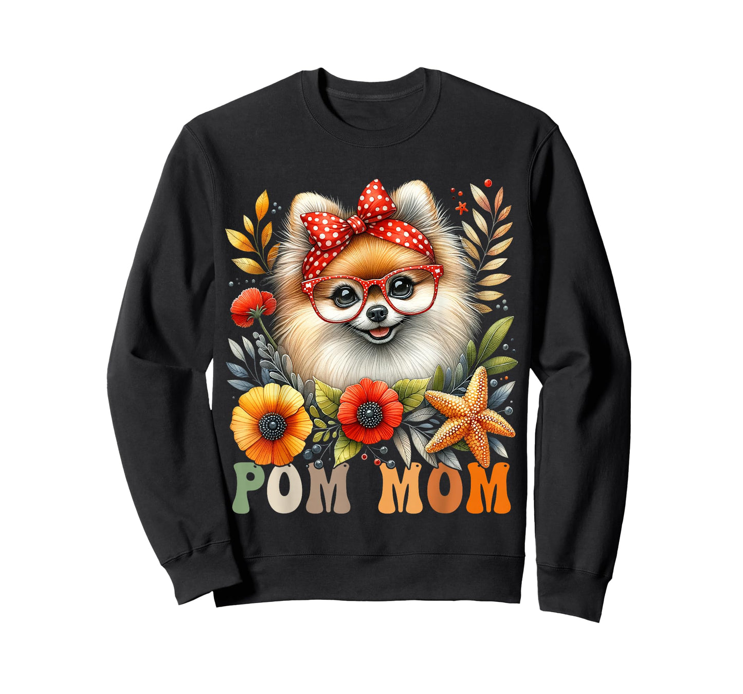 Pomeranian Mom Dog Lover Mother's Day Retro Floral Women T-Shirt