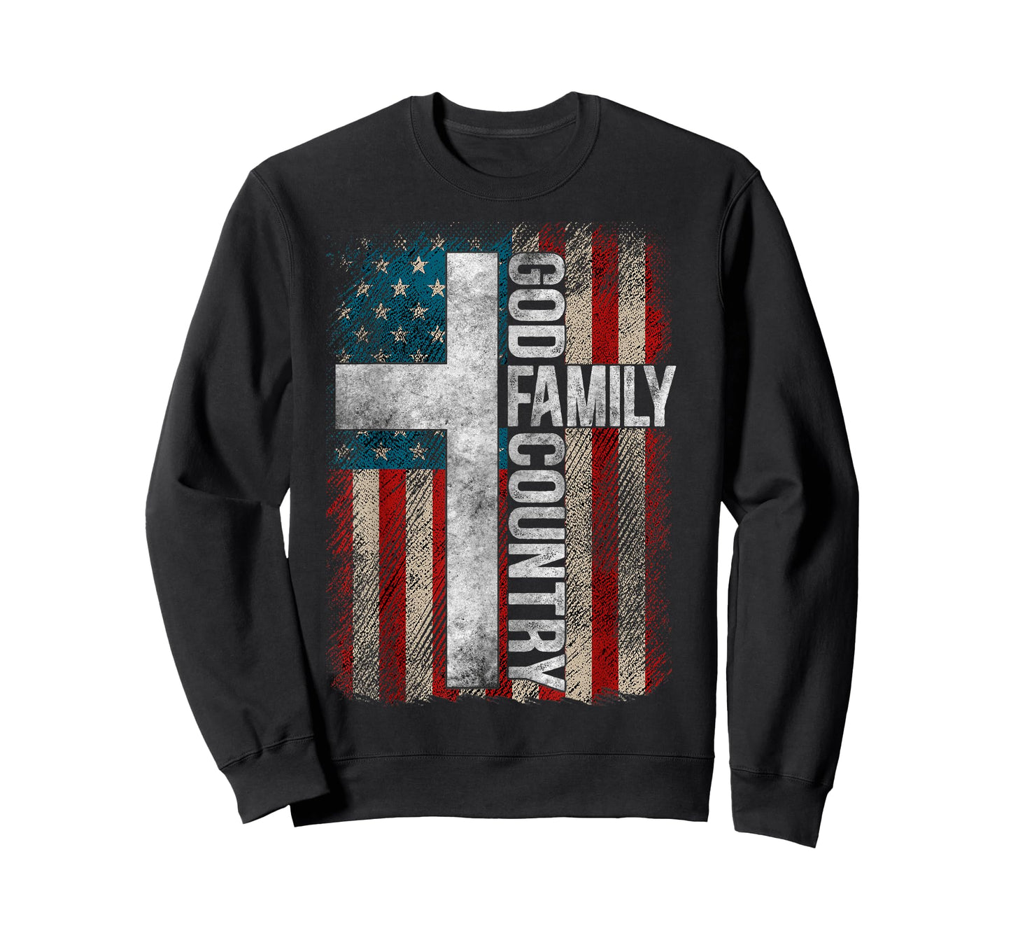 God Family Country - Patriotic Christian Cross USA Women Men T-Shirt