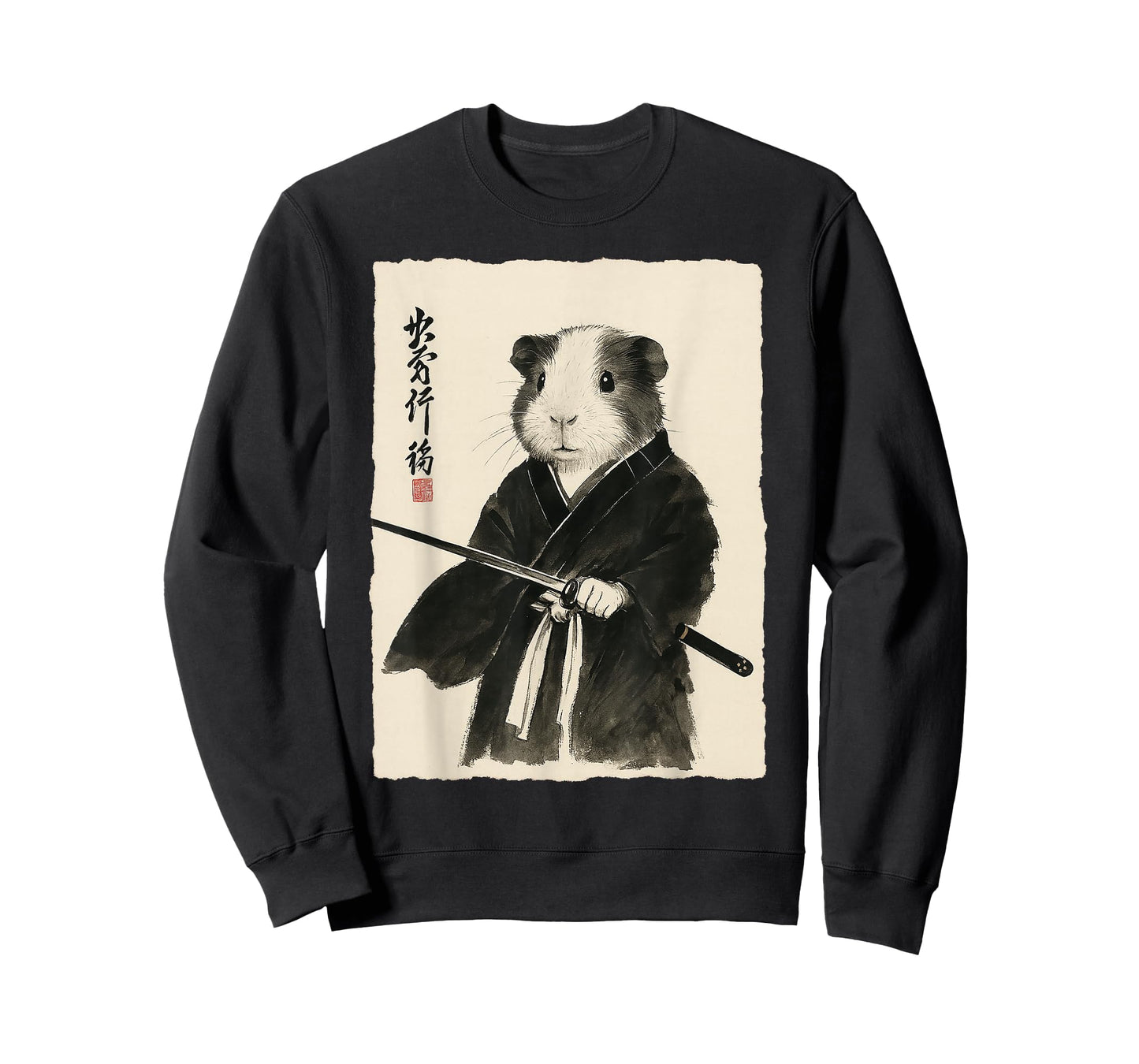 Guinea Pig Samurai Japanese Warrior Anime Art T-Shirt