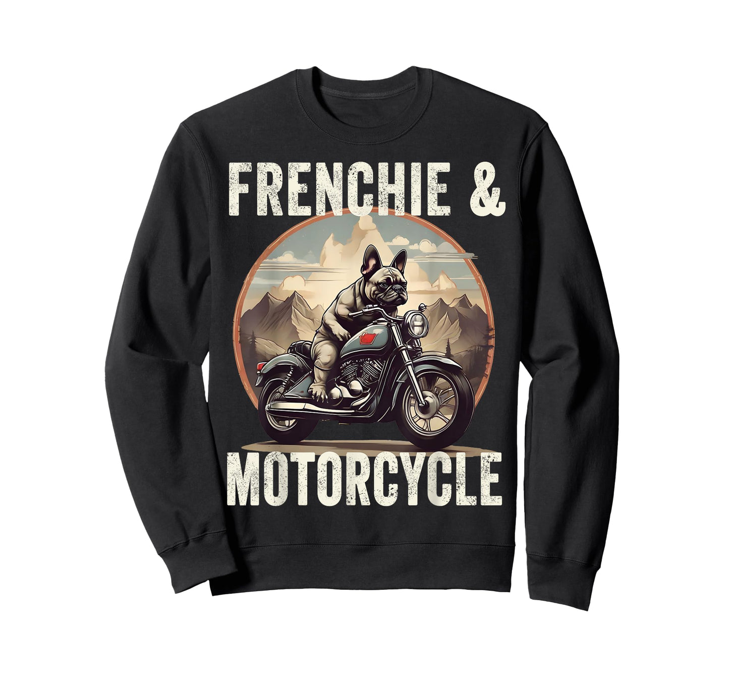 Frenchie And Motorcycle Dog Lovers Funny French Bulldog Dad Men Women T-Shirt
