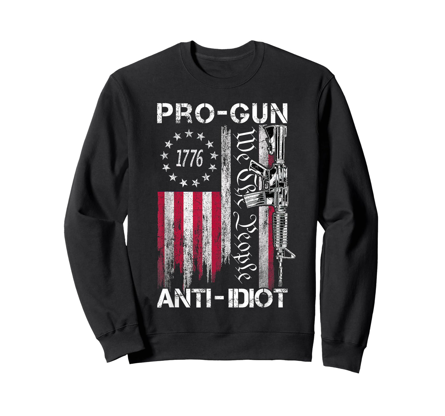 Pro Gun Anti Idiot shirt Vintage USA Flag 2nd Amendment T-Shirt