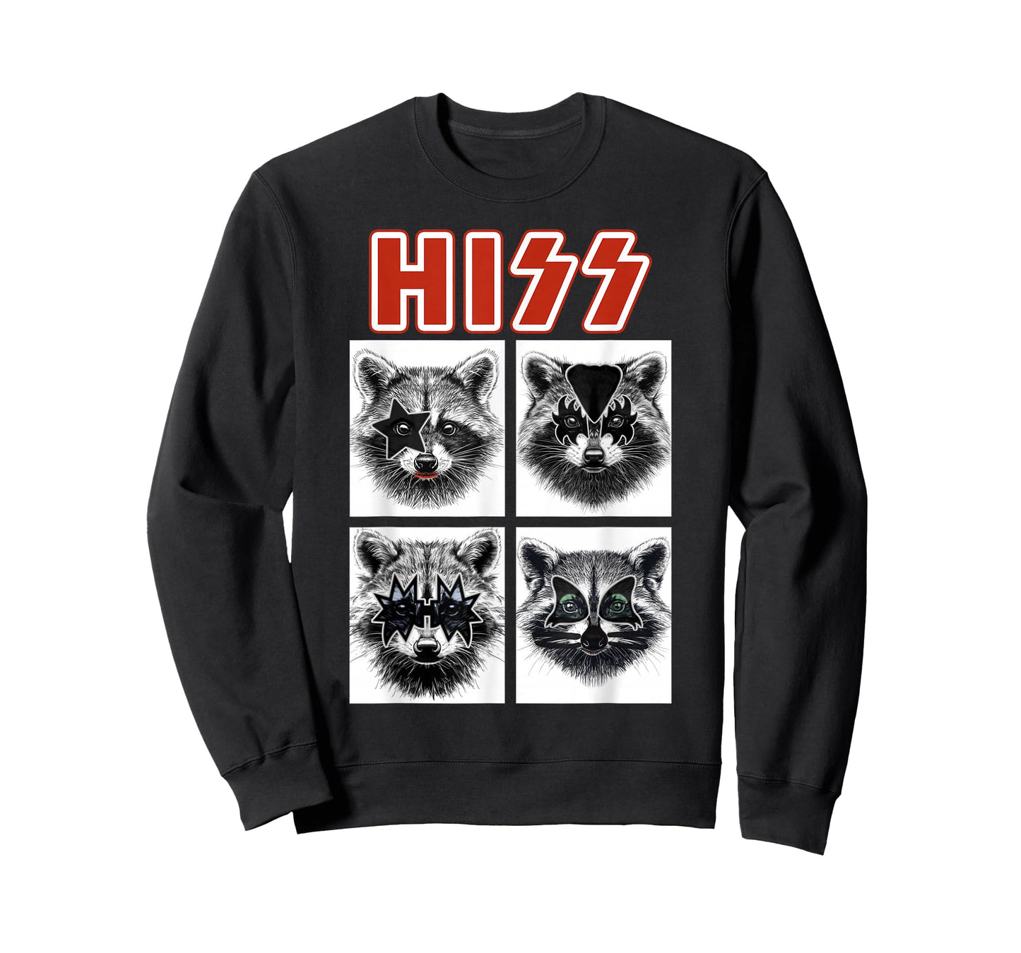 Raccoon Rock Music Band Concert Men Women Kids Funny Raccoon T-Shirt