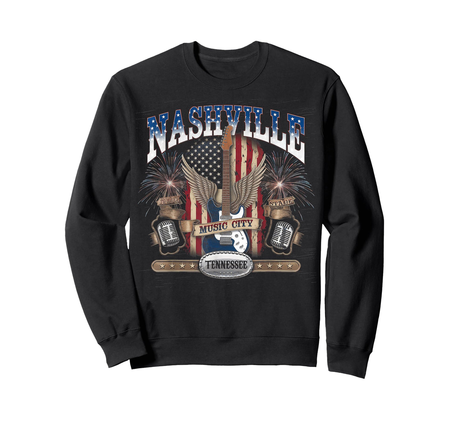 Nashville Music City Tshirt Women Men Tennessee Rock Country T-Shirt