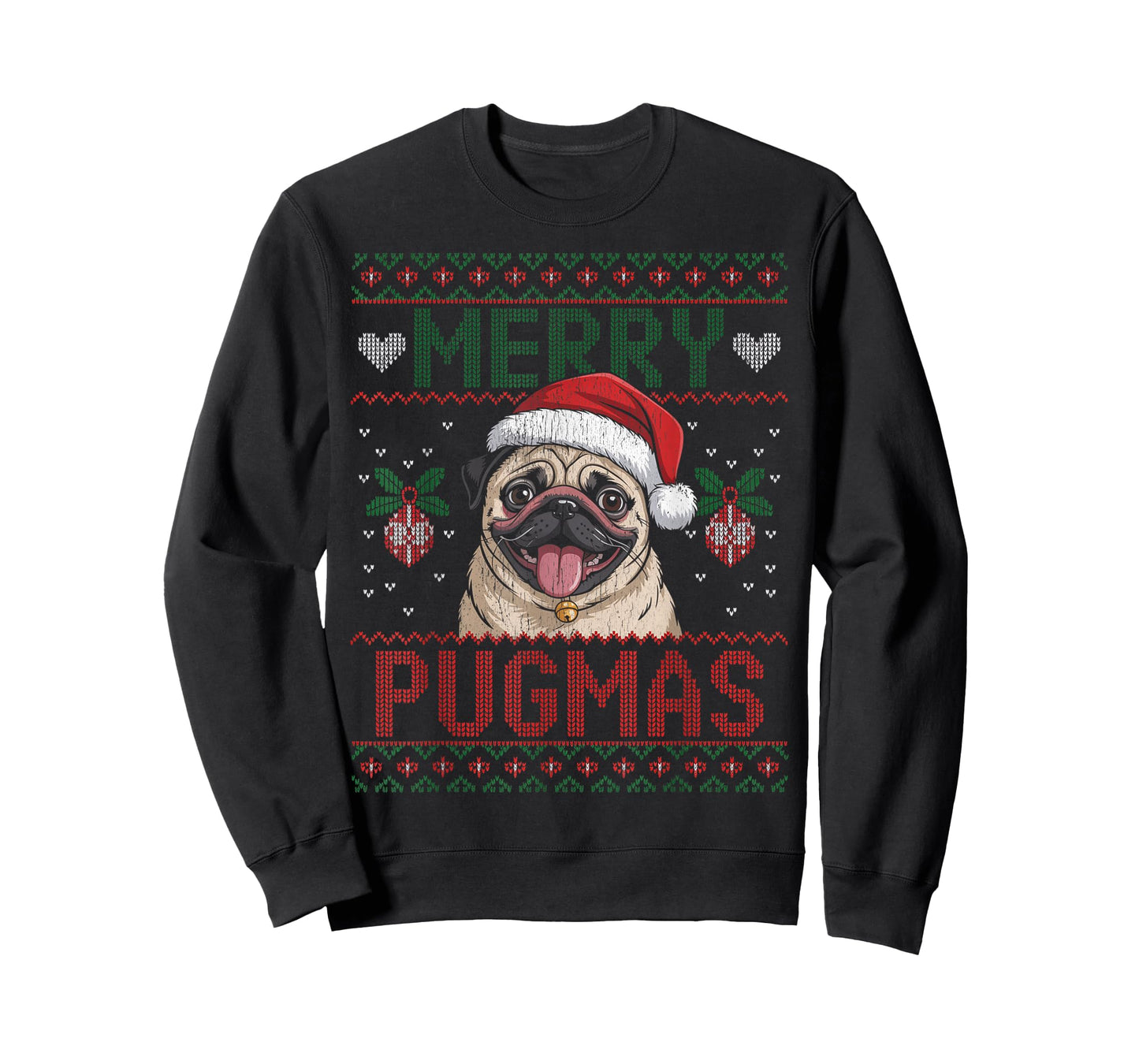 Merry Pugmas Dog Pug Ugly Christmas Sweater T-Shirt