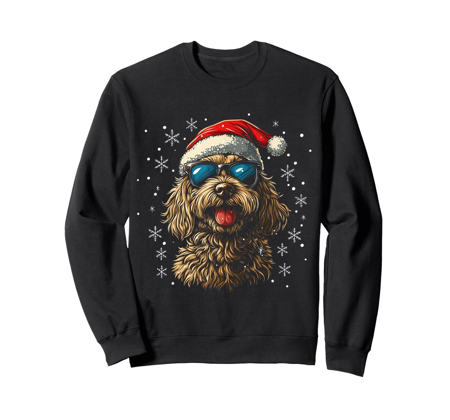 Goldendoodle Labradoodle Dog Santa Hat Funny Christmas T-Shirt