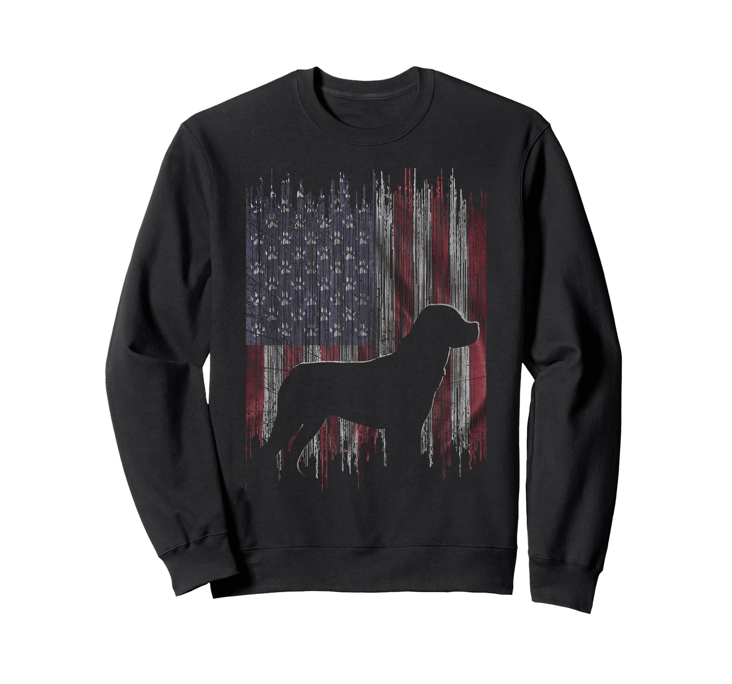 Vintage USA American Flag Love Rottweiler Dog Silhouette T-Shirt