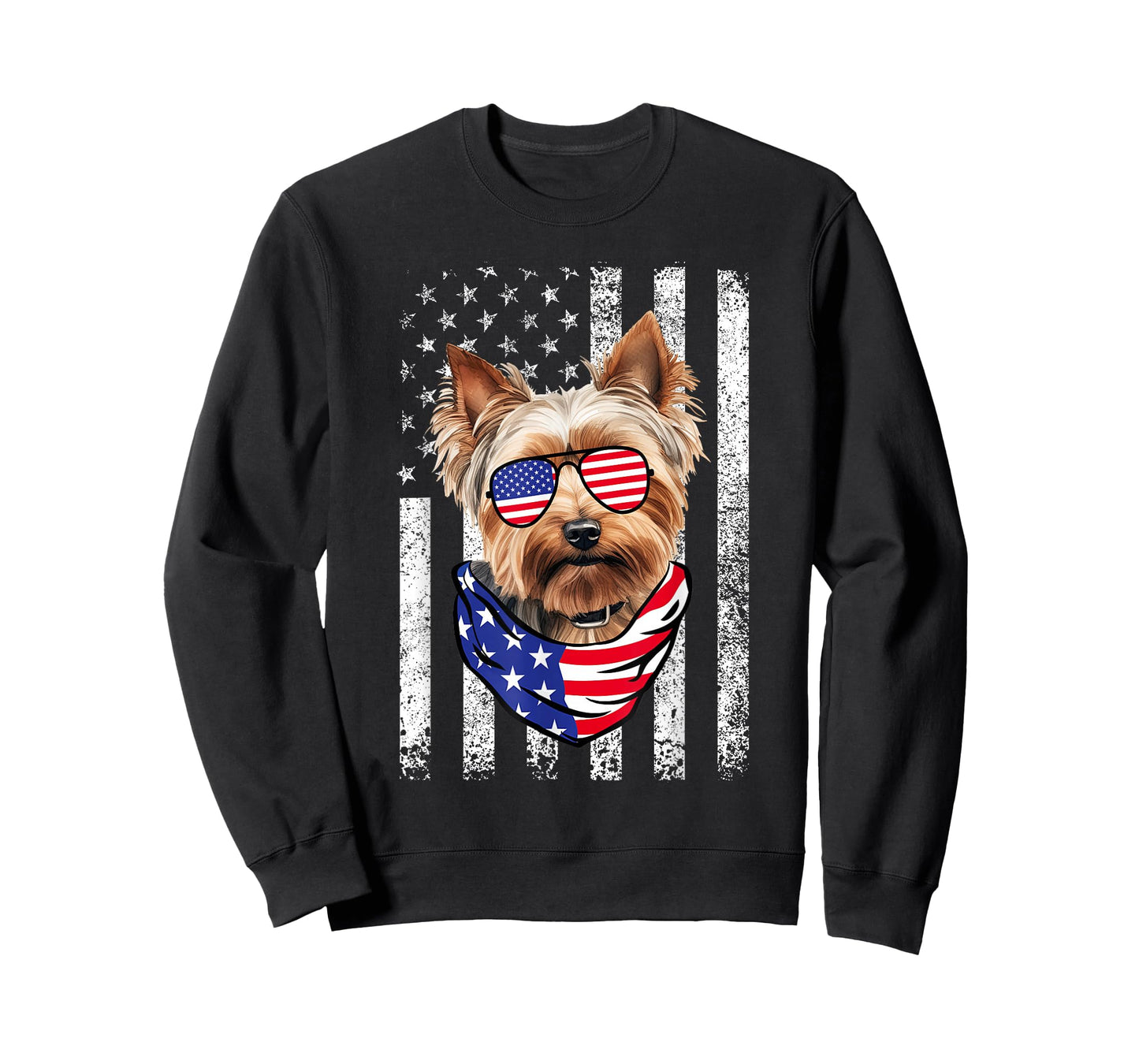 Yorkie American Flag USA Patriotic 4th of July T-Shirt