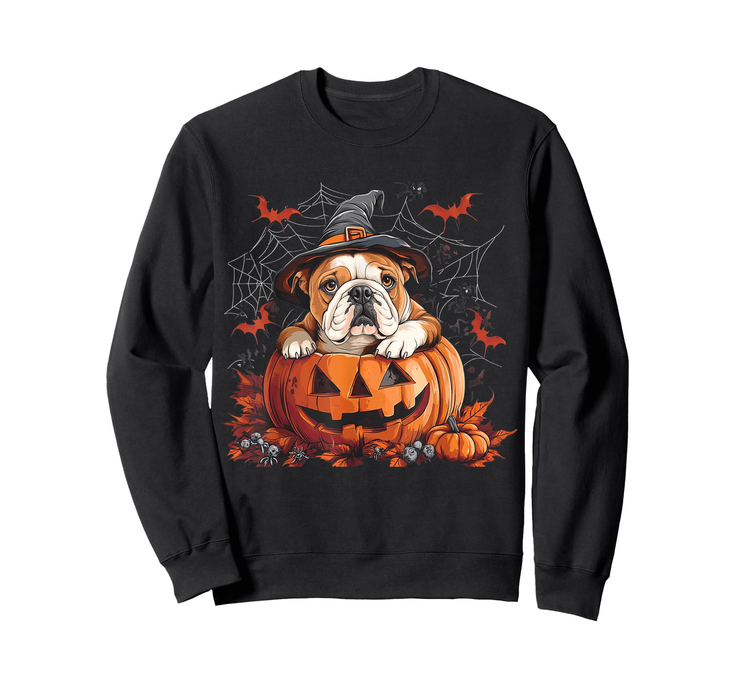 English Bulldog Pumpkin Halloween Thanksgiving Men Women Dog T-Shirt