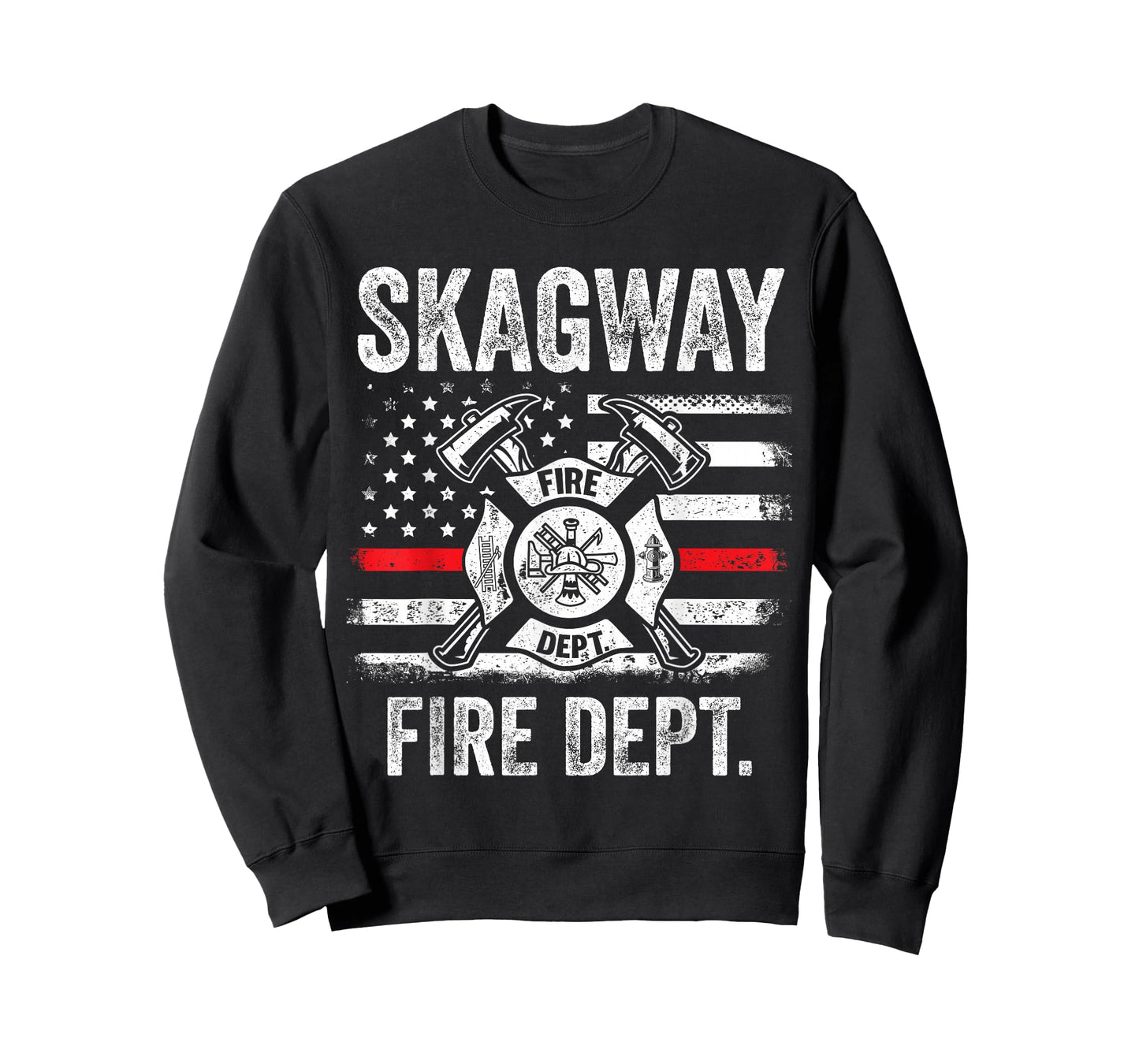 Skagway Alaska Fire Department Thin Red Line Fireman T-Shirt