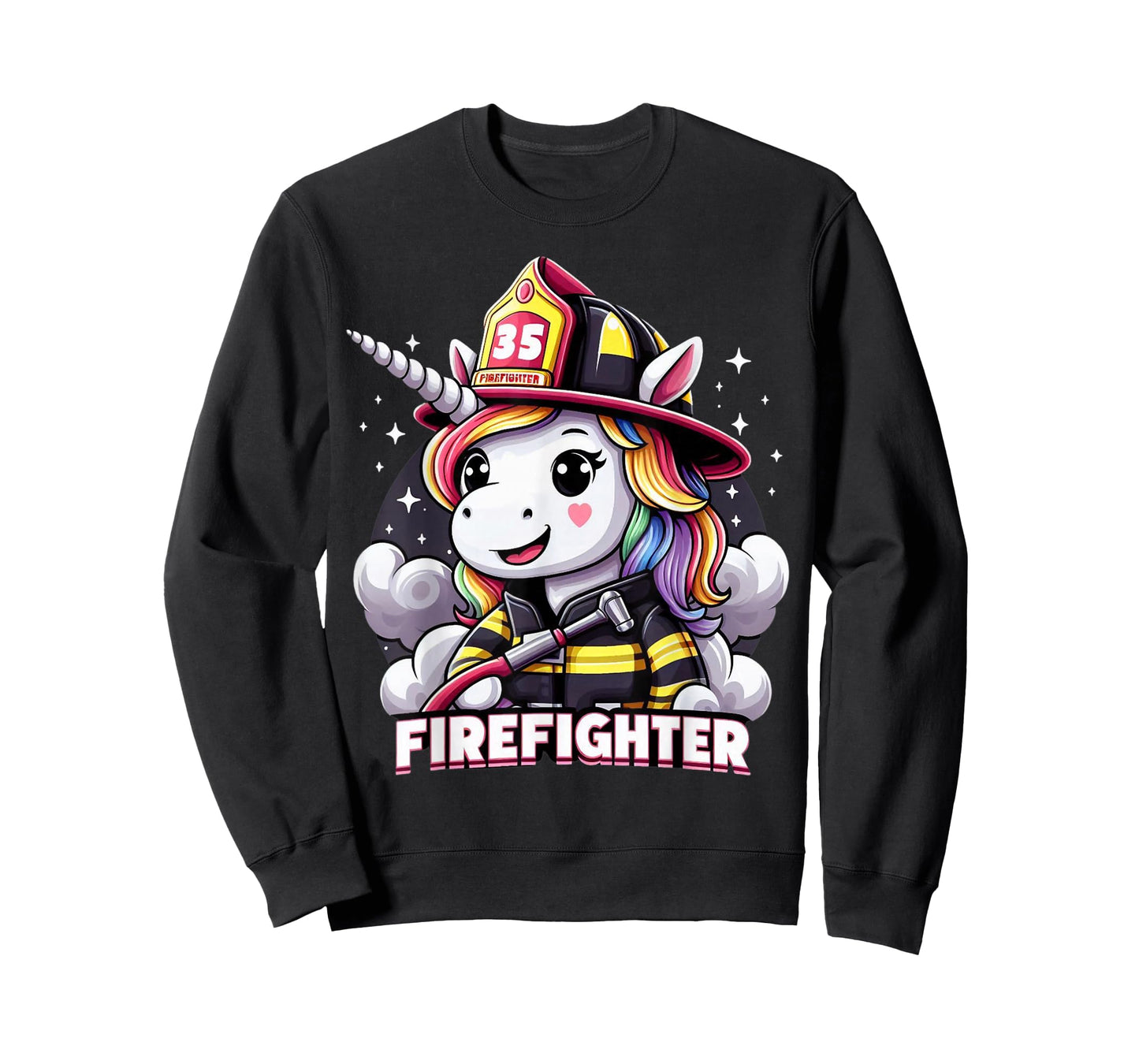 Firefighter Unicorn Kids Girls Women Rainbow Firefighting T-Shirt