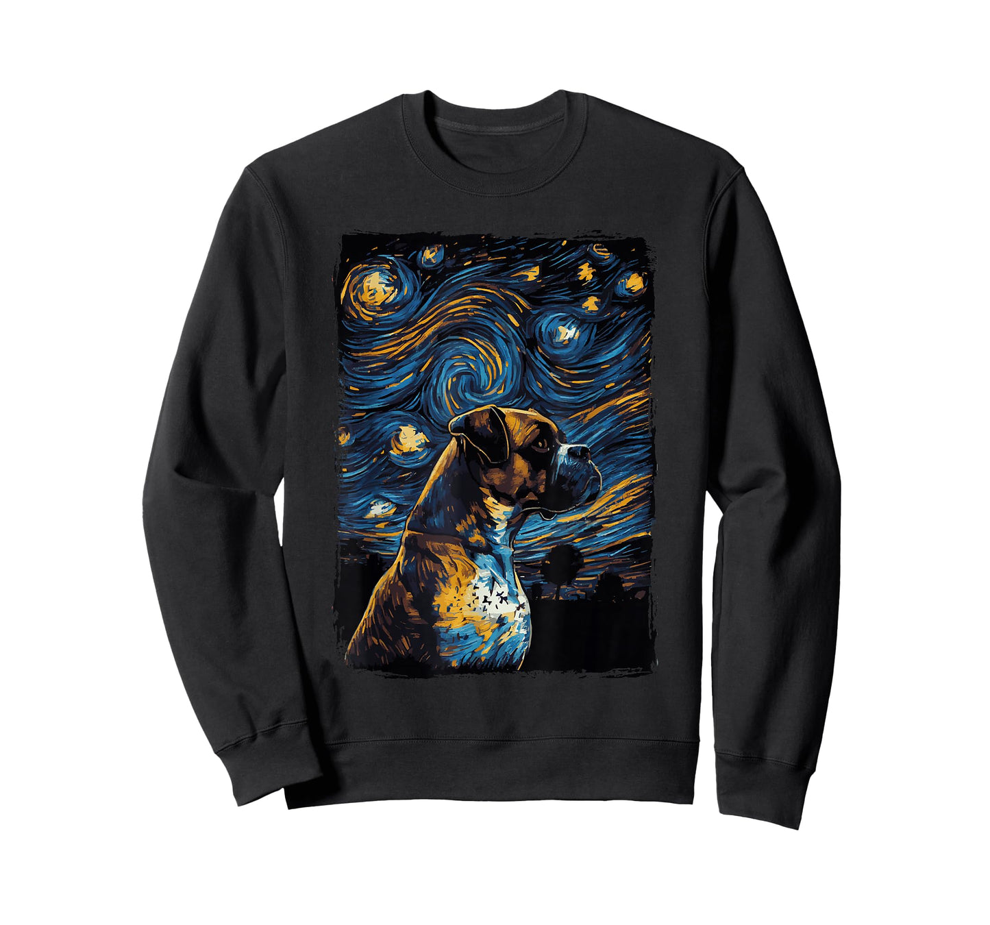 German Boxer Dog Starry Night T-Shirt