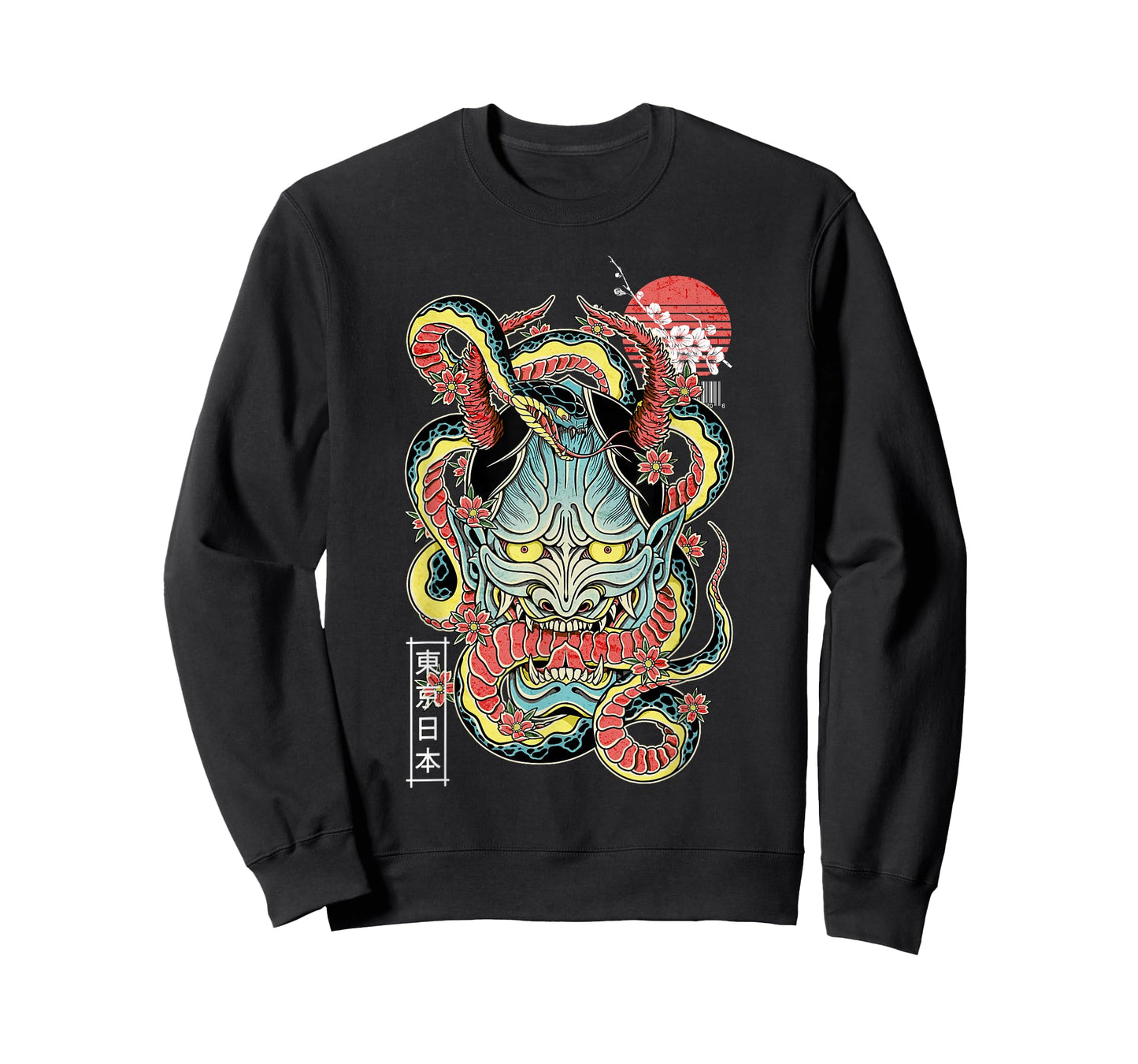 Japanese demon face mask oni otaku devil vaporwave T-Shirt