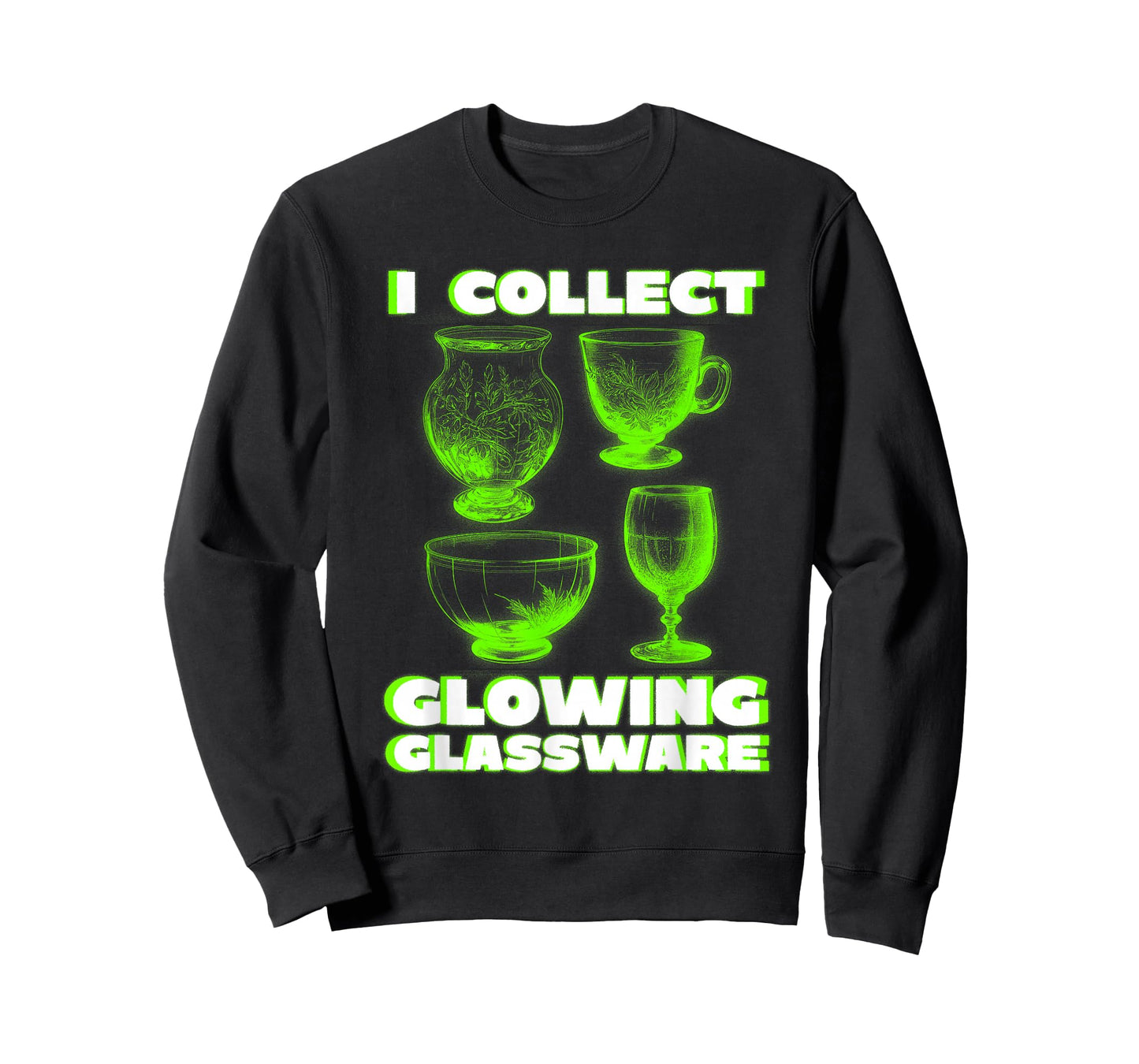 Green Glow I Collect Glowing Glassware Cool Uranium Glass T-Shirt