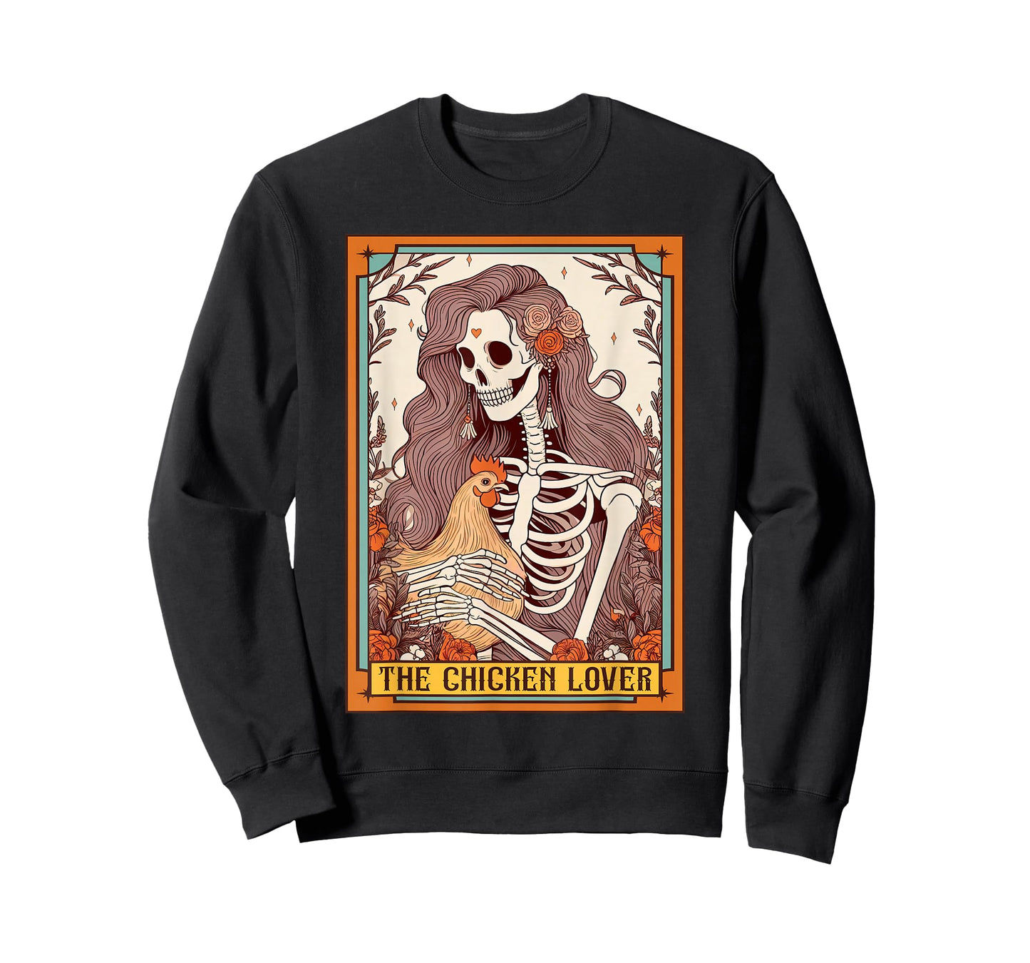 Chicken Mom Farm Life Skeleton The Chicken Lover Tarot Card T-Shirt