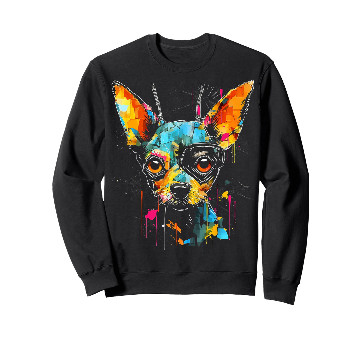 Chihuahua Art Colorful Animal Painting Pet Graphic Dog Men Women Kids T-Shirt