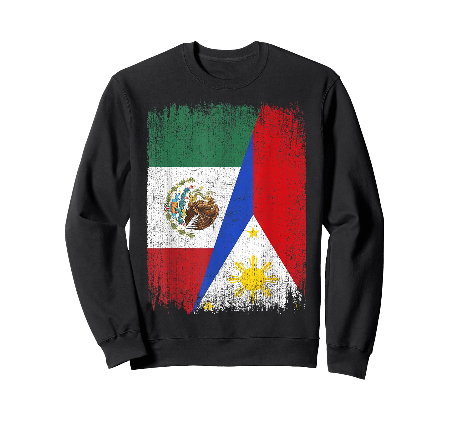 Half Mexico Philippines Flag Mexican Filipino Roots T-Shirt