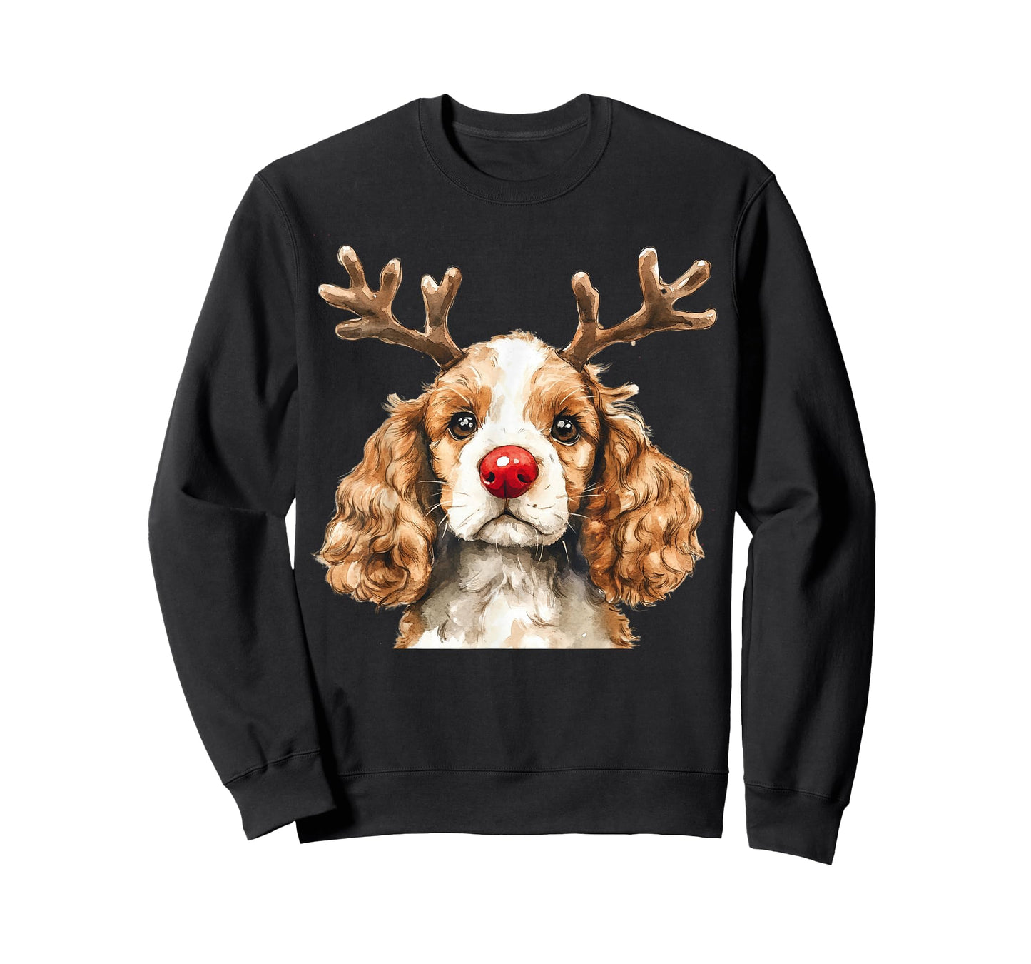 Cocker Spaniel Reindeer Christmas Lights Dog Lover Xmas T-Shirt