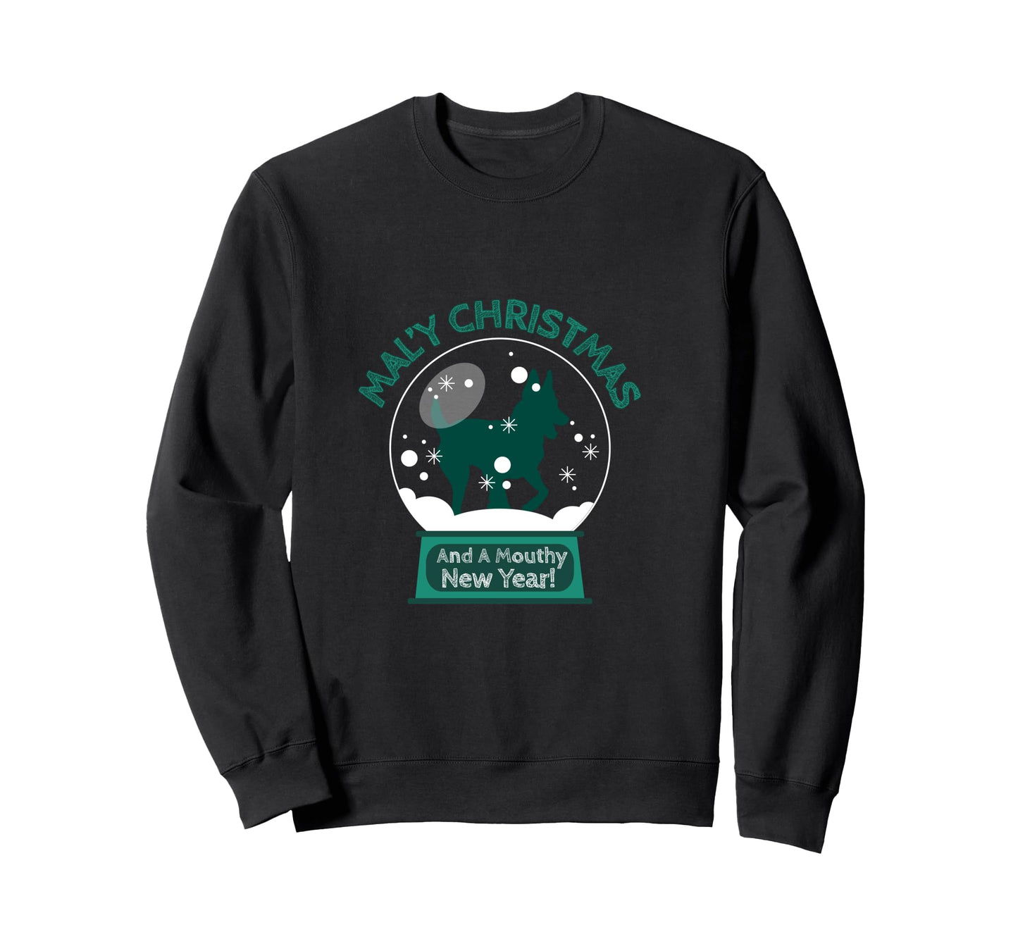 Mal'y Christmas Mouthy New Year - Belgian Malinois Dog xmas Long Sleeve T-Shirt
