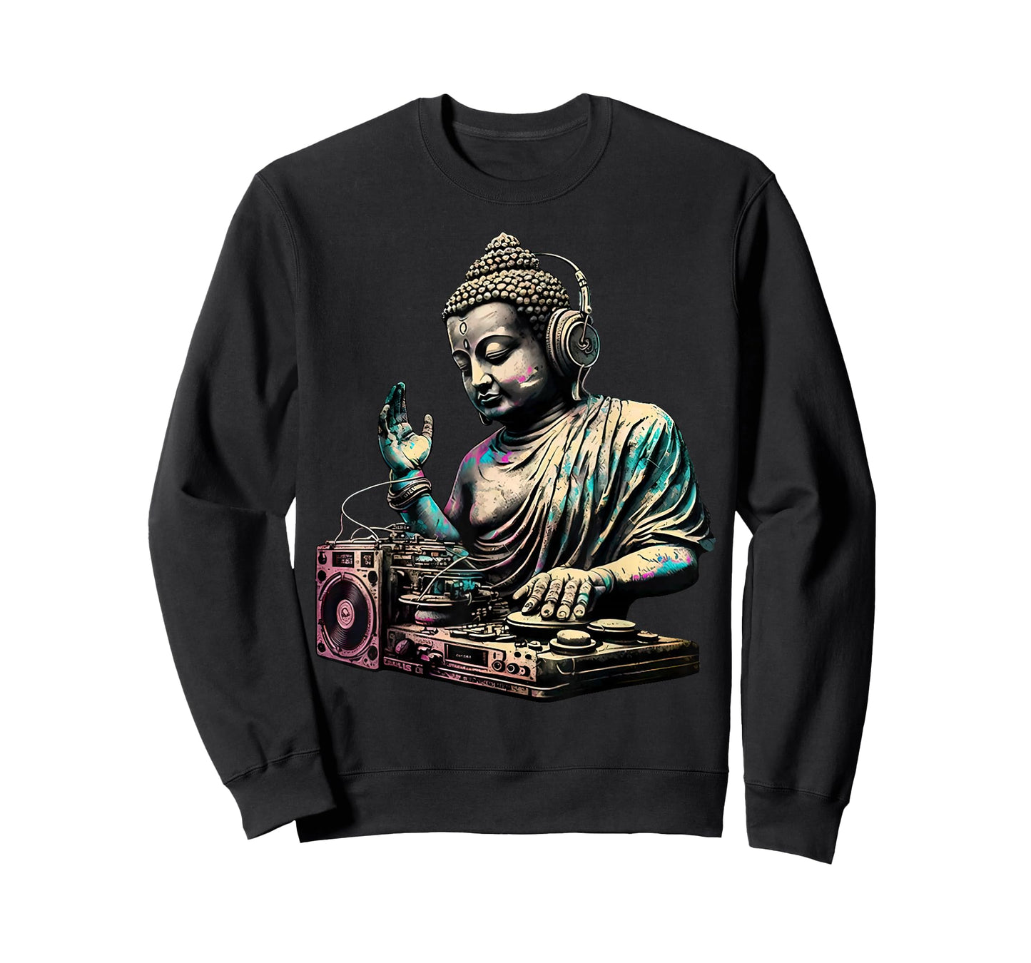 Buddha Wearing Headphones DJ Music Producer For Men Women T-Shirt