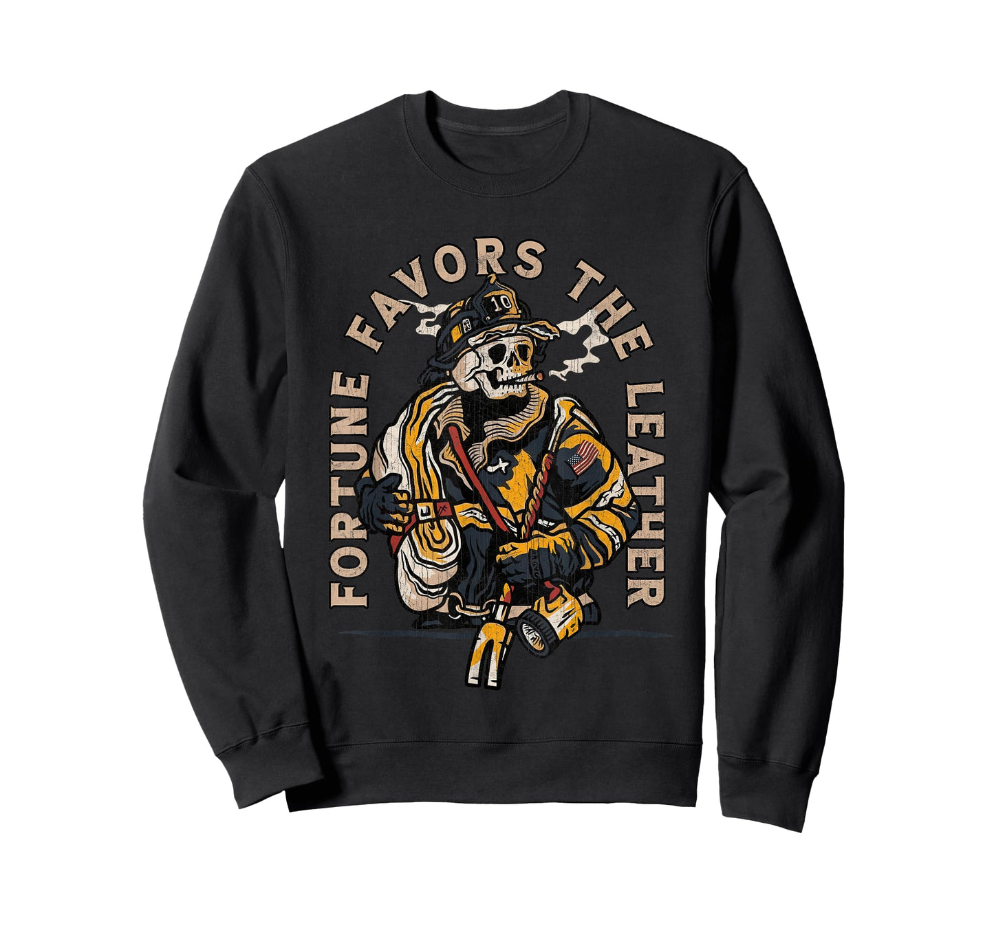 Fire Department Firefighter Fortune Favors The Leather Men T-Shirt