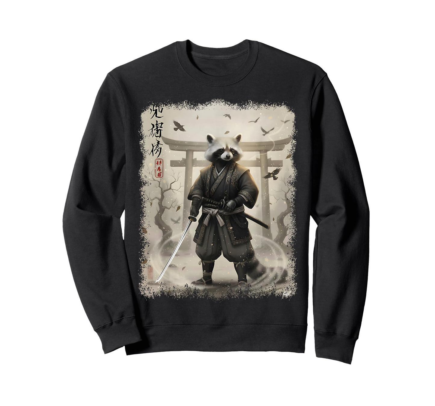 Samurai Raccoon | Vintage Anime Japanese Warrior Art T-Shirt