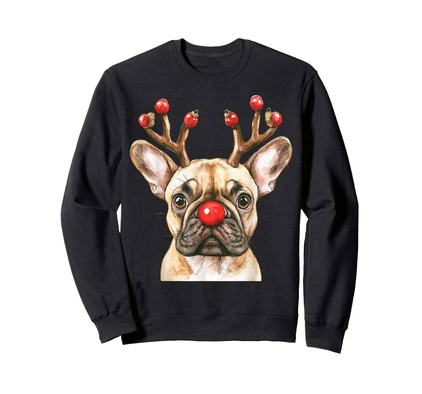 French Bulldog Reindeer Christmas Lights Dog Lover Xmas T-Shirt