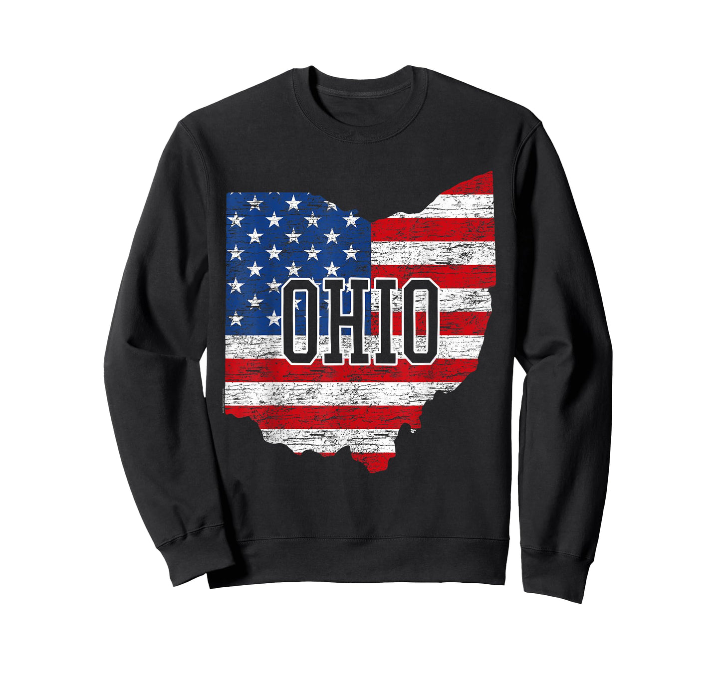 Buckeye American Flag Ohio Home State Vintage Map Patriotic T-Shirt