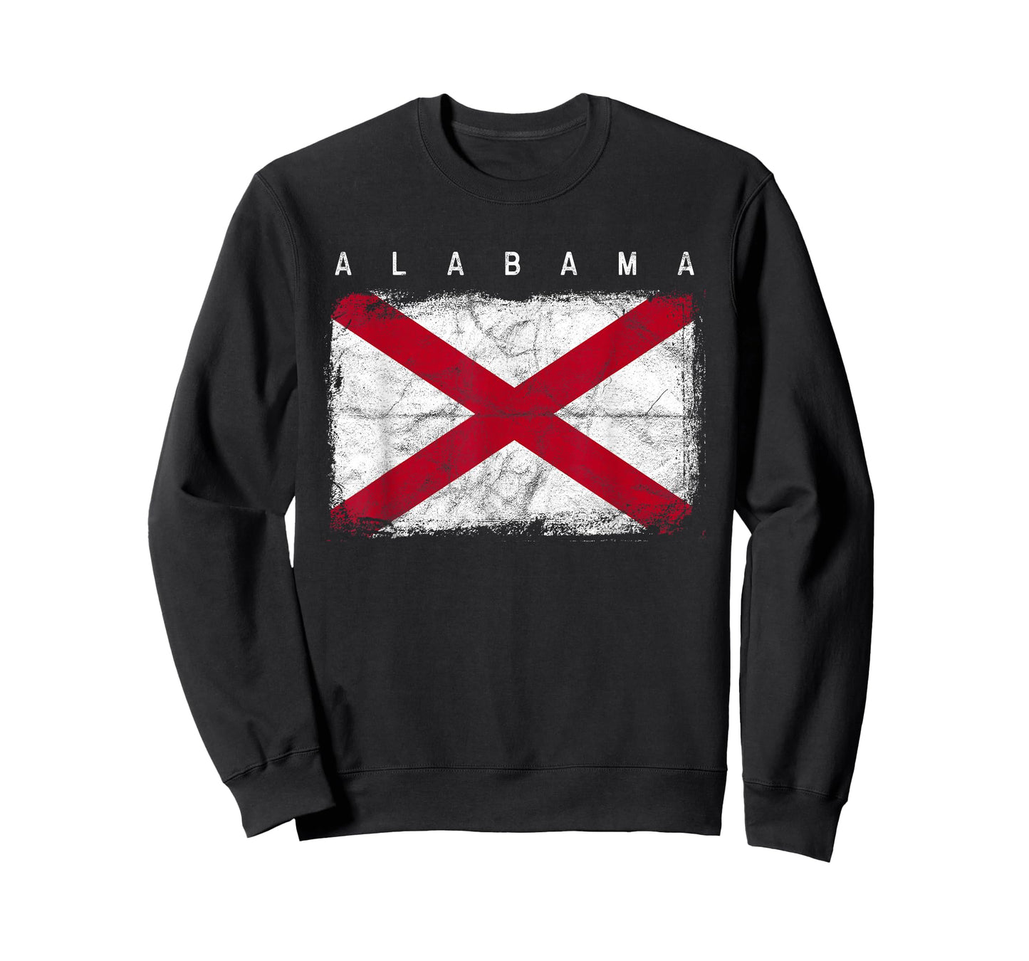 Alabama Vintage Distressed Home State Flag Design T-Shirt