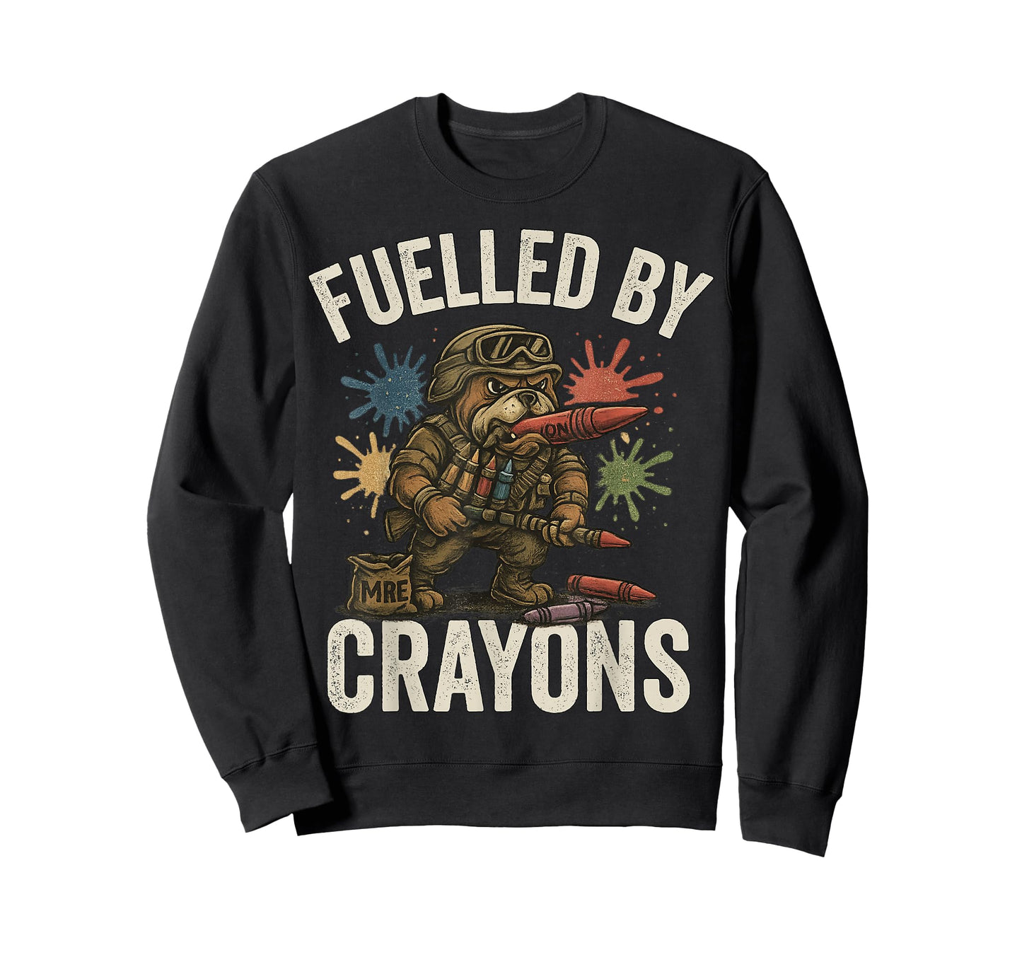 Crayon Eater Military Veteran Corps Bulldog Soldier Funny T-Shirt