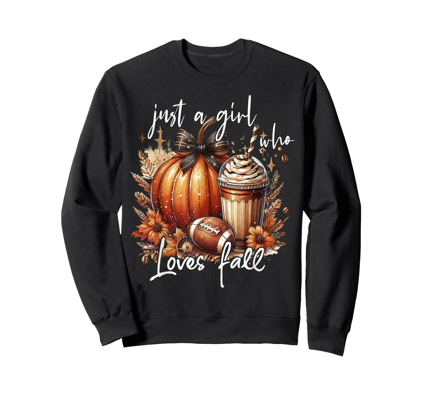 Just A Girl Who Loves Fall Pumpkin Spice Autumn Football T-Shirt