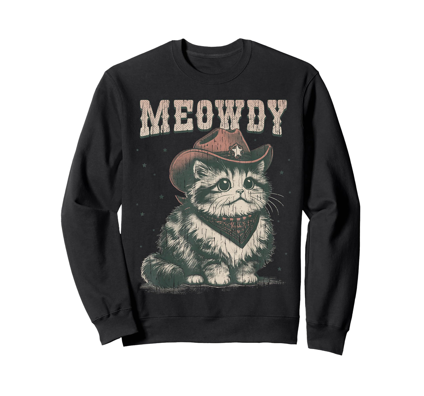 Meowdy Cat Cowboy Hat Funny Vintage Graphic T-Shirt
