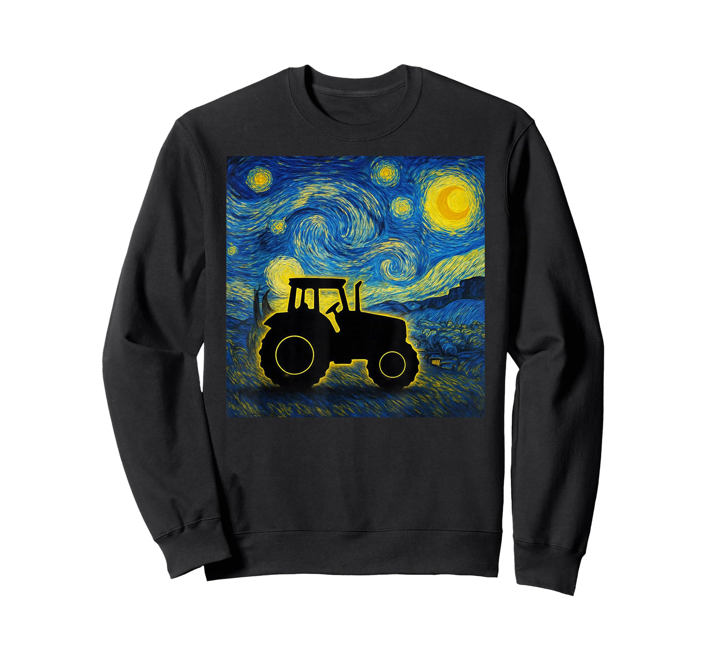 Van Gogh Starry Night Tractor Vehicle for Farmers T-Shirt