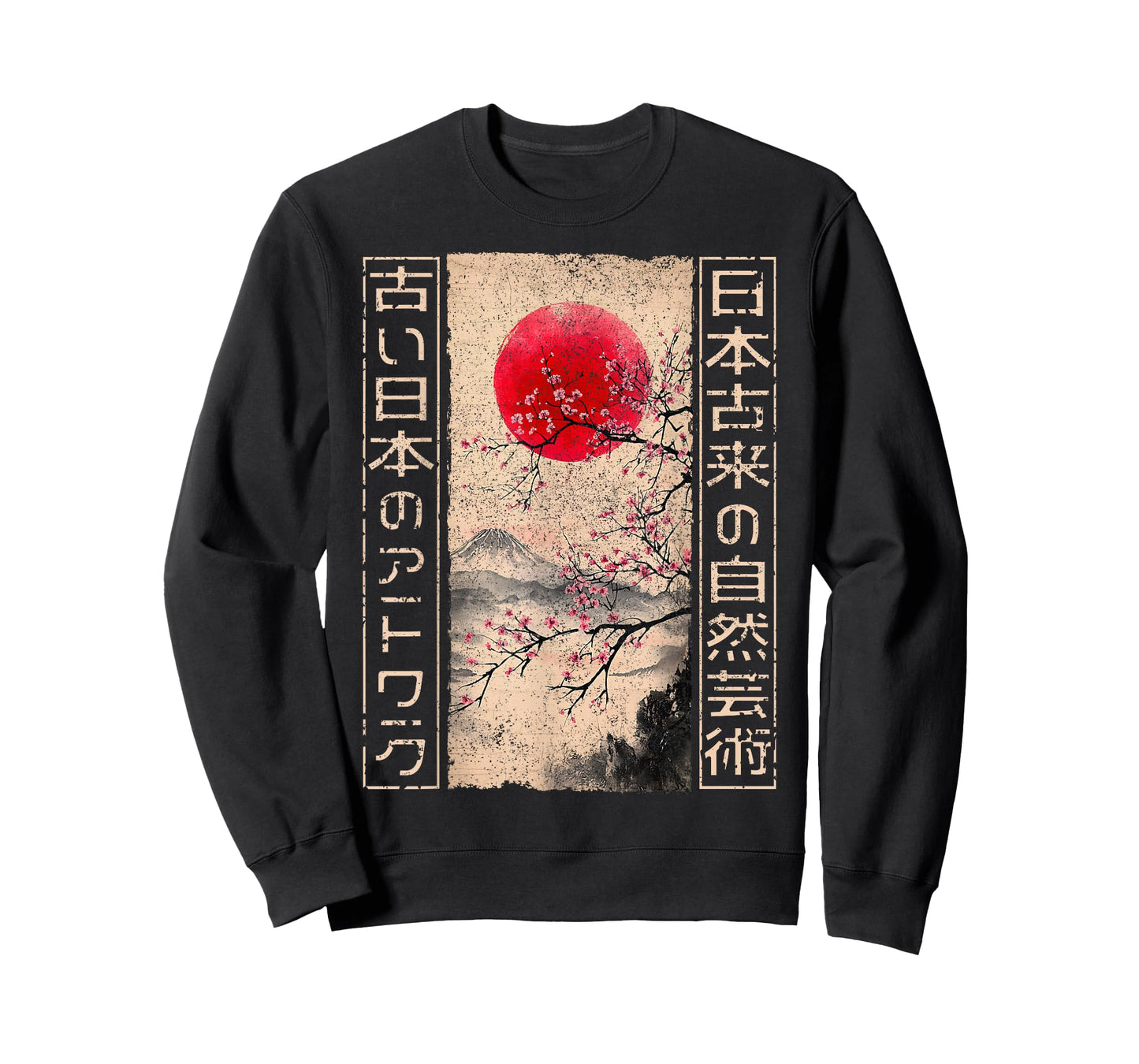 Traditional Japanese Cherry Blossom Woodblock Ukiyo-e Anime T-Shirt